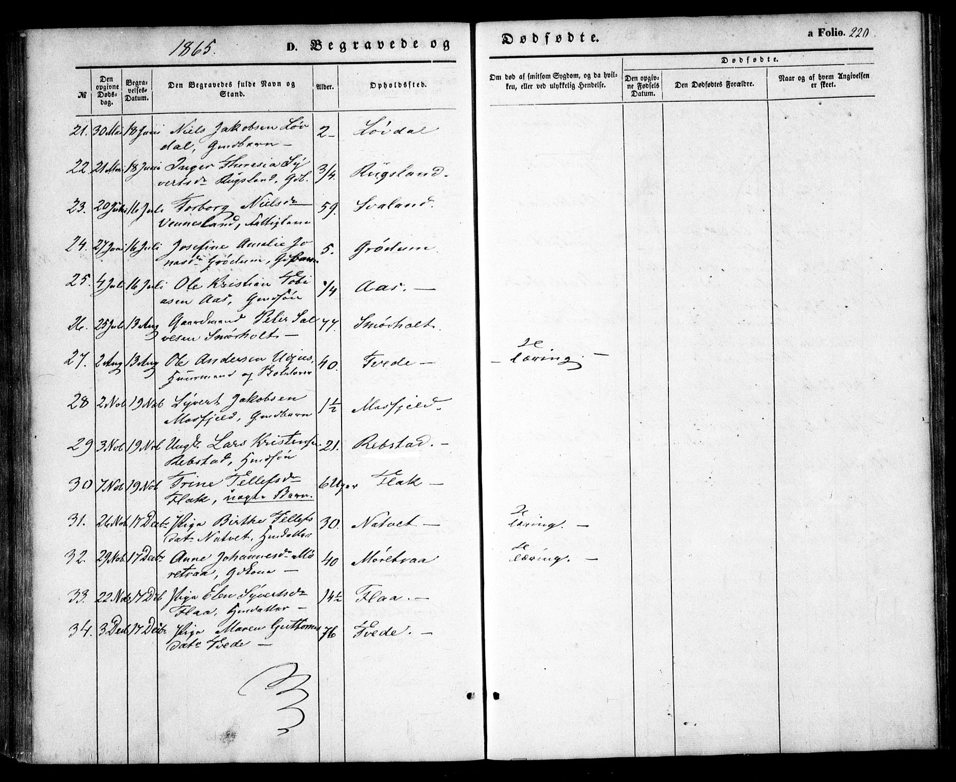 Birkenes sokneprestkontor, AV/SAK-1111-0004/F/Fa/L0003: Parish register (official) no. A 3, 1850-1866, p. 220