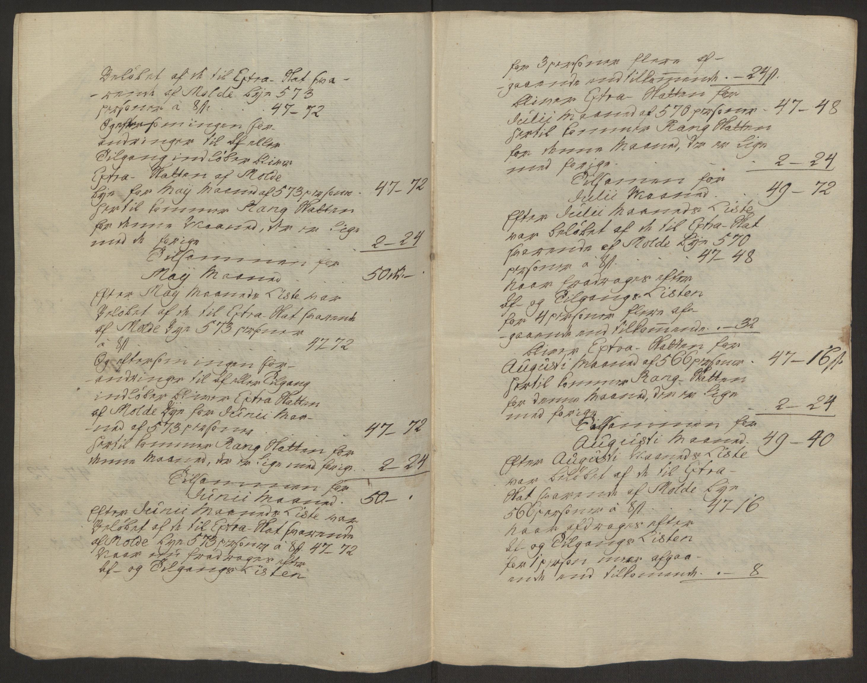 Rentekammeret inntil 1814, Reviderte regnskaper, Byregnskaper, AV/RA-EA-4066/R/Rq/L0487/0004: [Q1] Kontribusjonsregnskap / Ekstraskatt, 1762-1772, p. 117