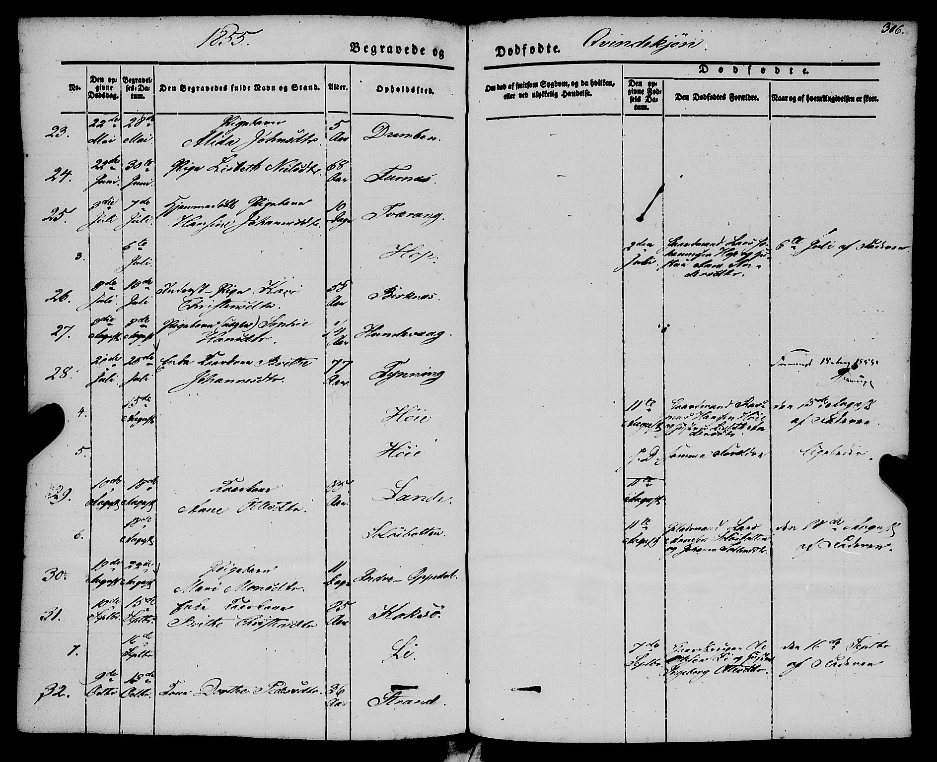 Gulen sokneprestembete, AV/SAB-A-80201/H/Haa/Haaa/L0021: Parish register (official) no. A 21, 1848-1858, p. 306