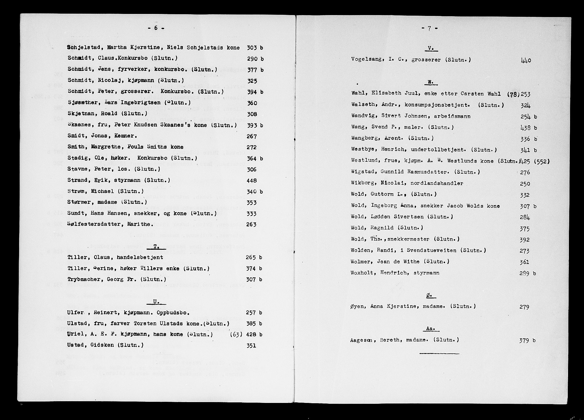 Trondheim byfogd, SAT/A-0003/1/3/3A/L0027: Skifteprotokoll - gml.nr.22. (m/ register) U, 1825-1829, p. 6-7