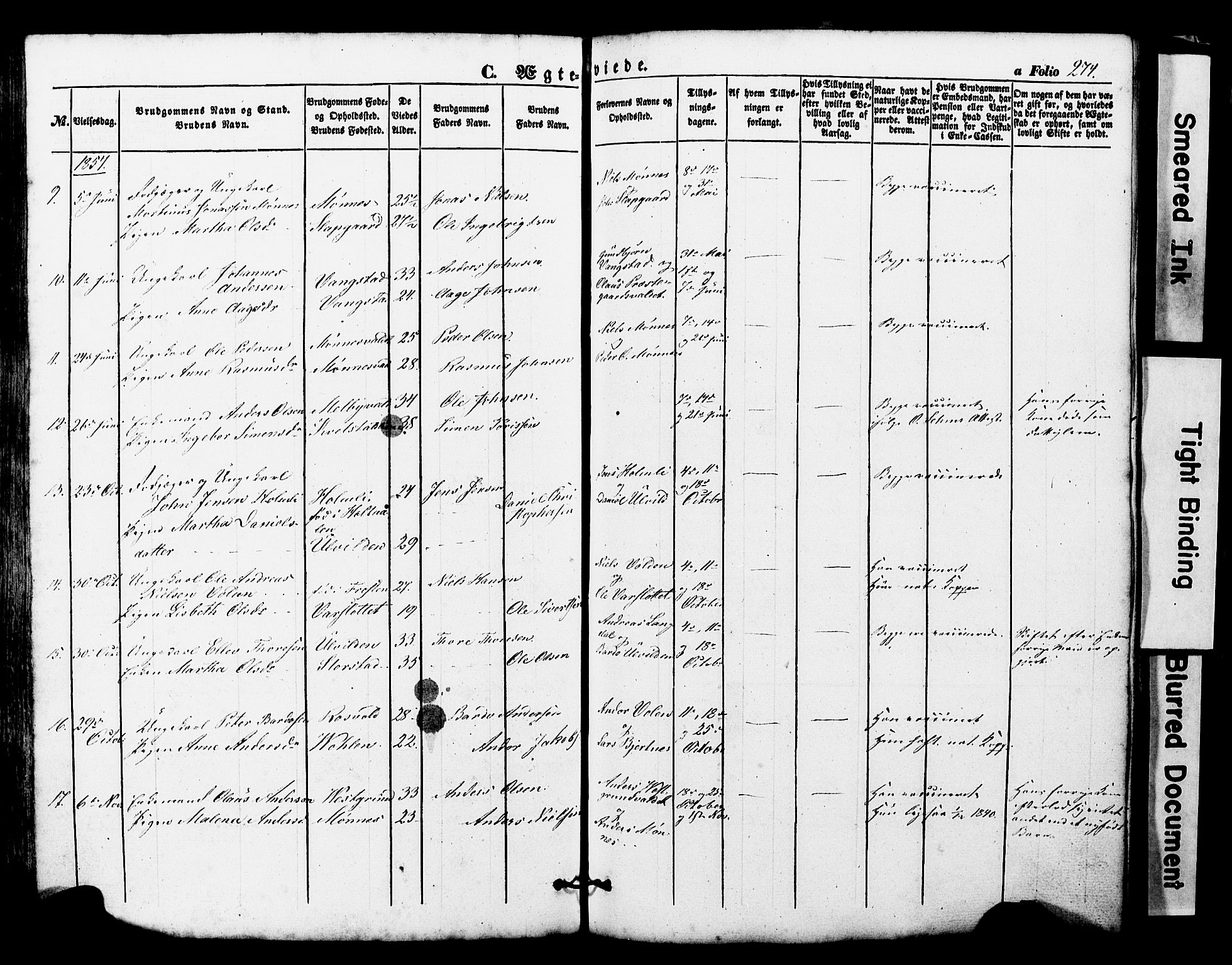Ministerialprotokoller, klokkerbøker og fødselsregistre - Nord-Trøndelag, AV/SAT-A-1458/724/L0268: Parish register (copy) no. 724C04, 1846-1878, p. 274