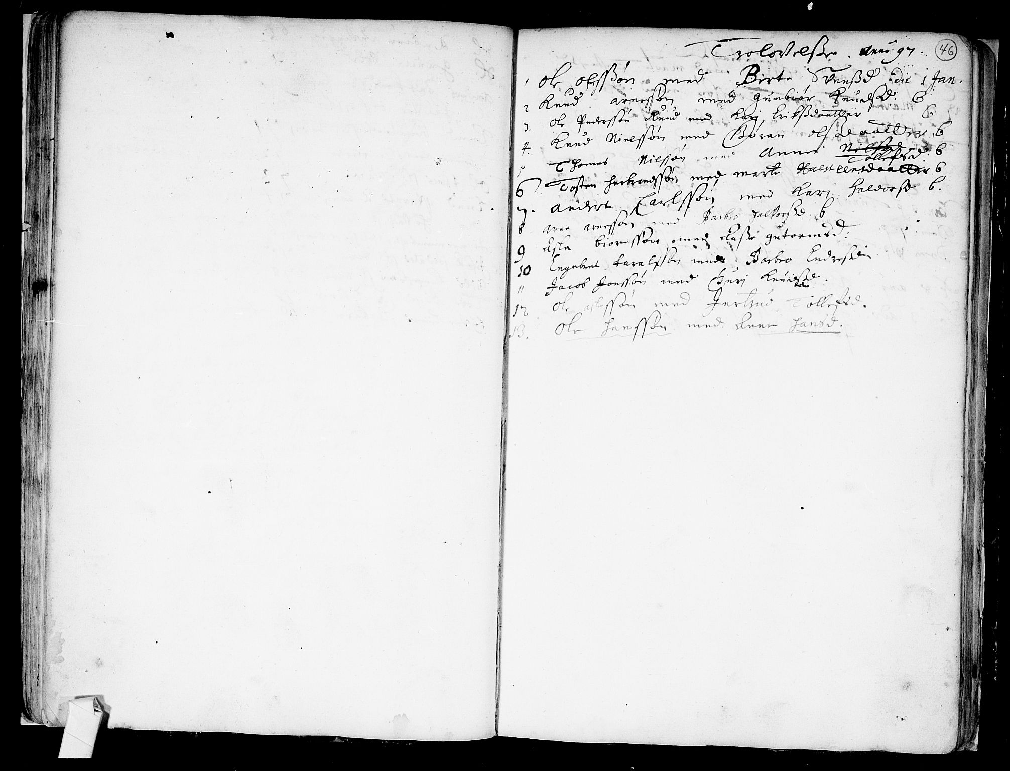 Nes kirkebøker, AV/SAKO-A-236/F/Fa/L0001: Parish register (official) no. 1, 1693-1706, p. 46