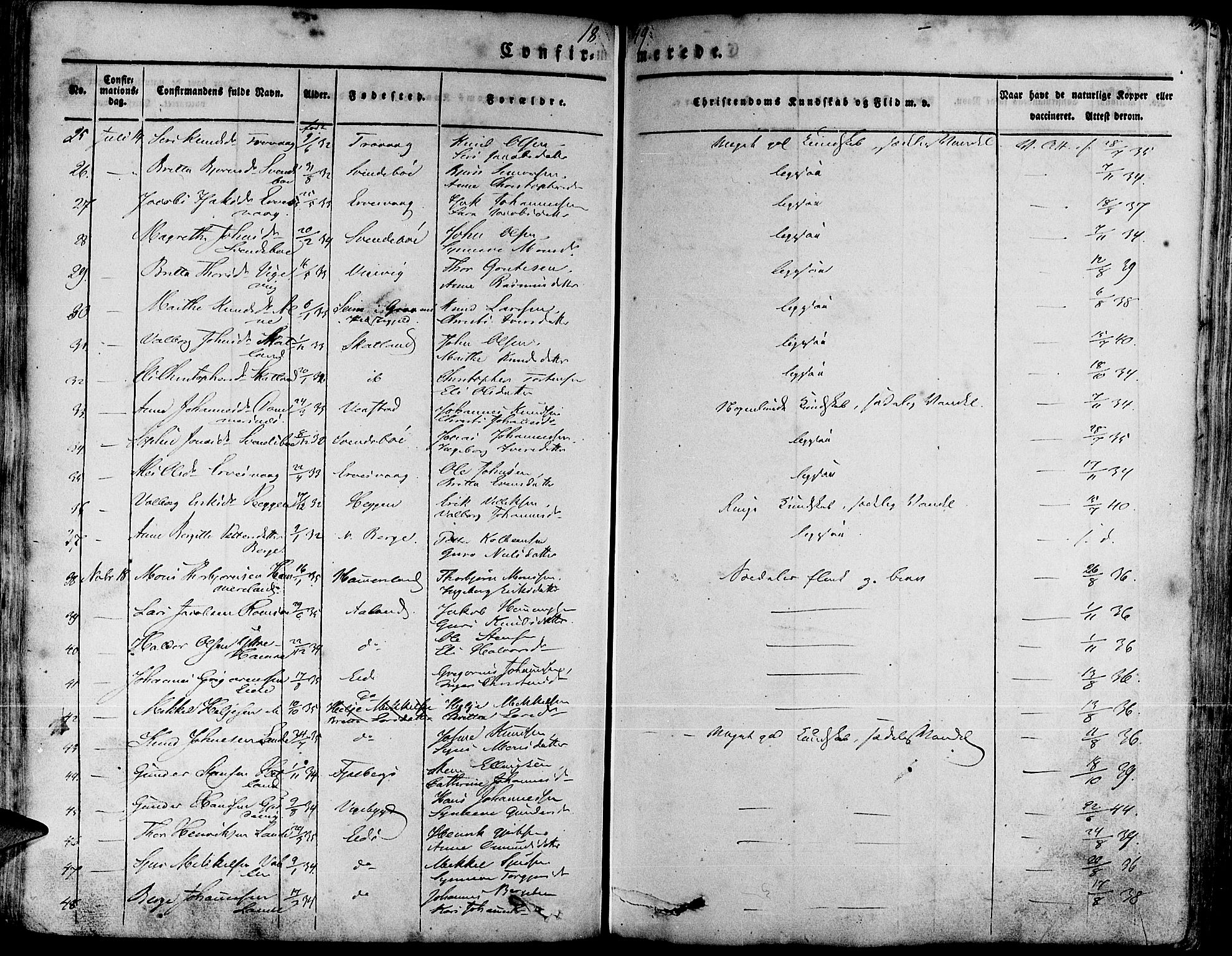 Fjelberg sokneprestembete, AV/SAB-A-75201/H/Haa: Parish register (official) no. A 6, 1835-1851, p. 219