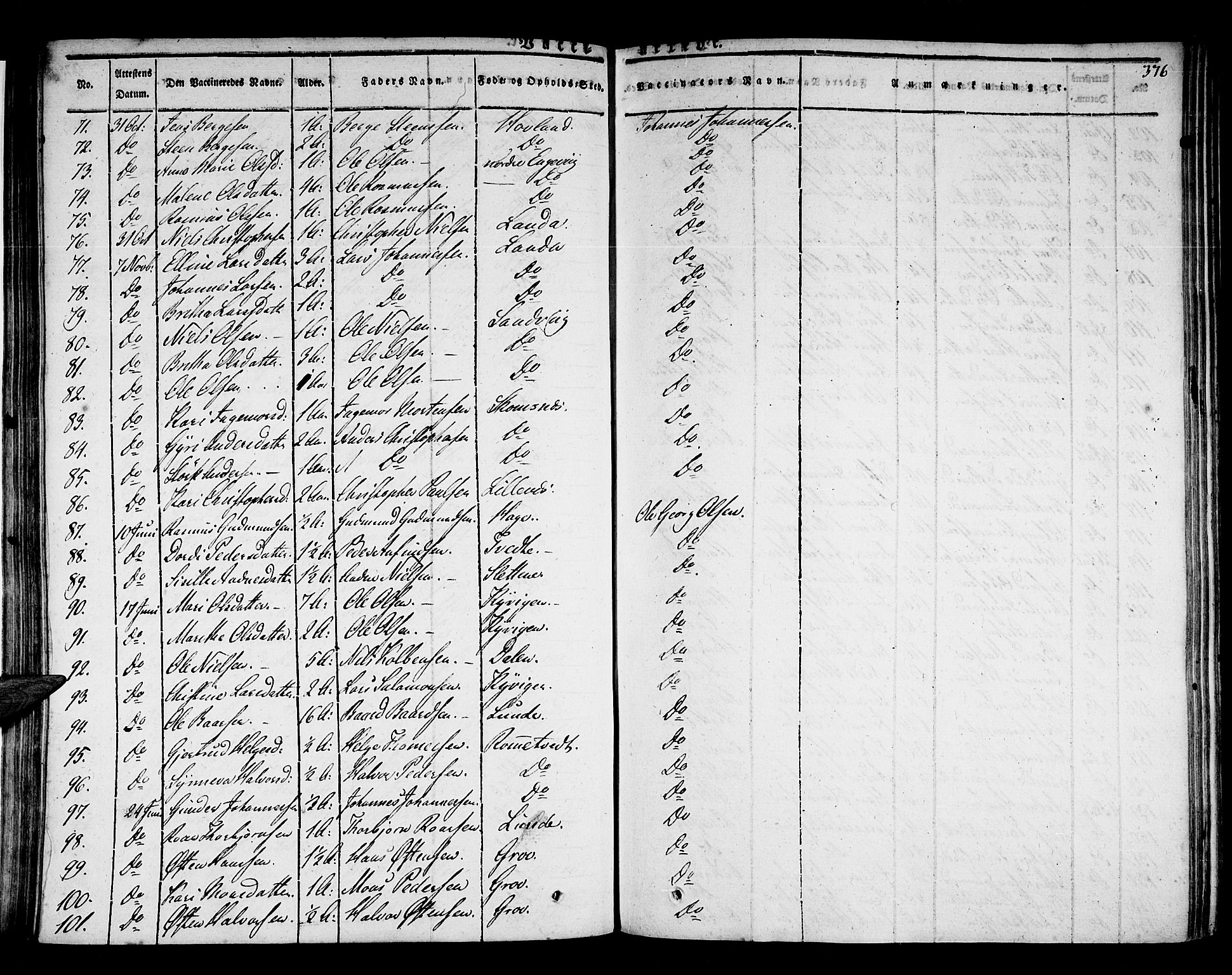 Stord sokneprestembete, AV/SAB-A-78201/H/Haa: Parish register (official) no. A 6, 1826-1840, p. 376