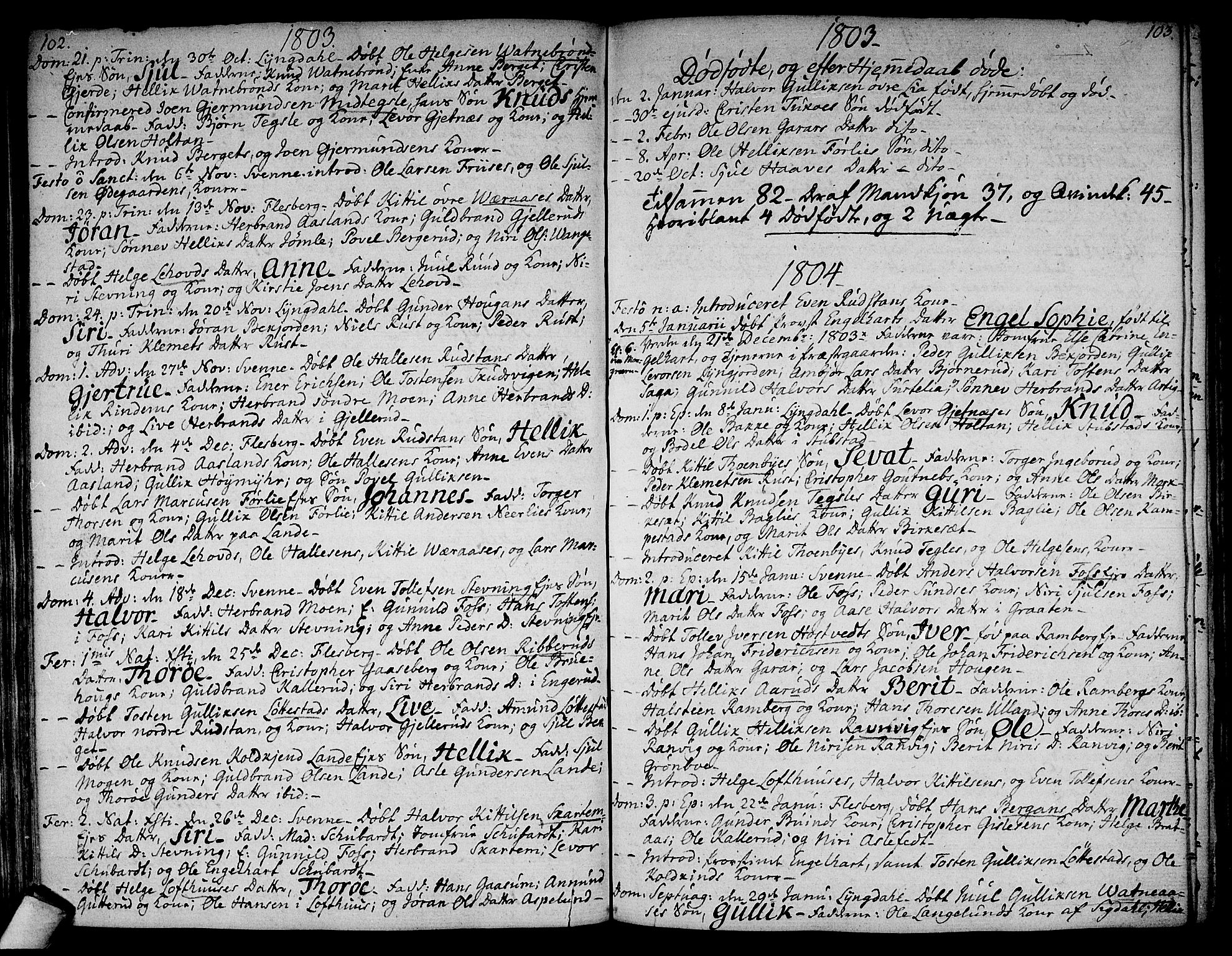 Flesberg kirkebøker, AV/SAKO-A-18/F/Fa/L0004: Parish register (official) no. I 4, 1788-1815, p. 102-103