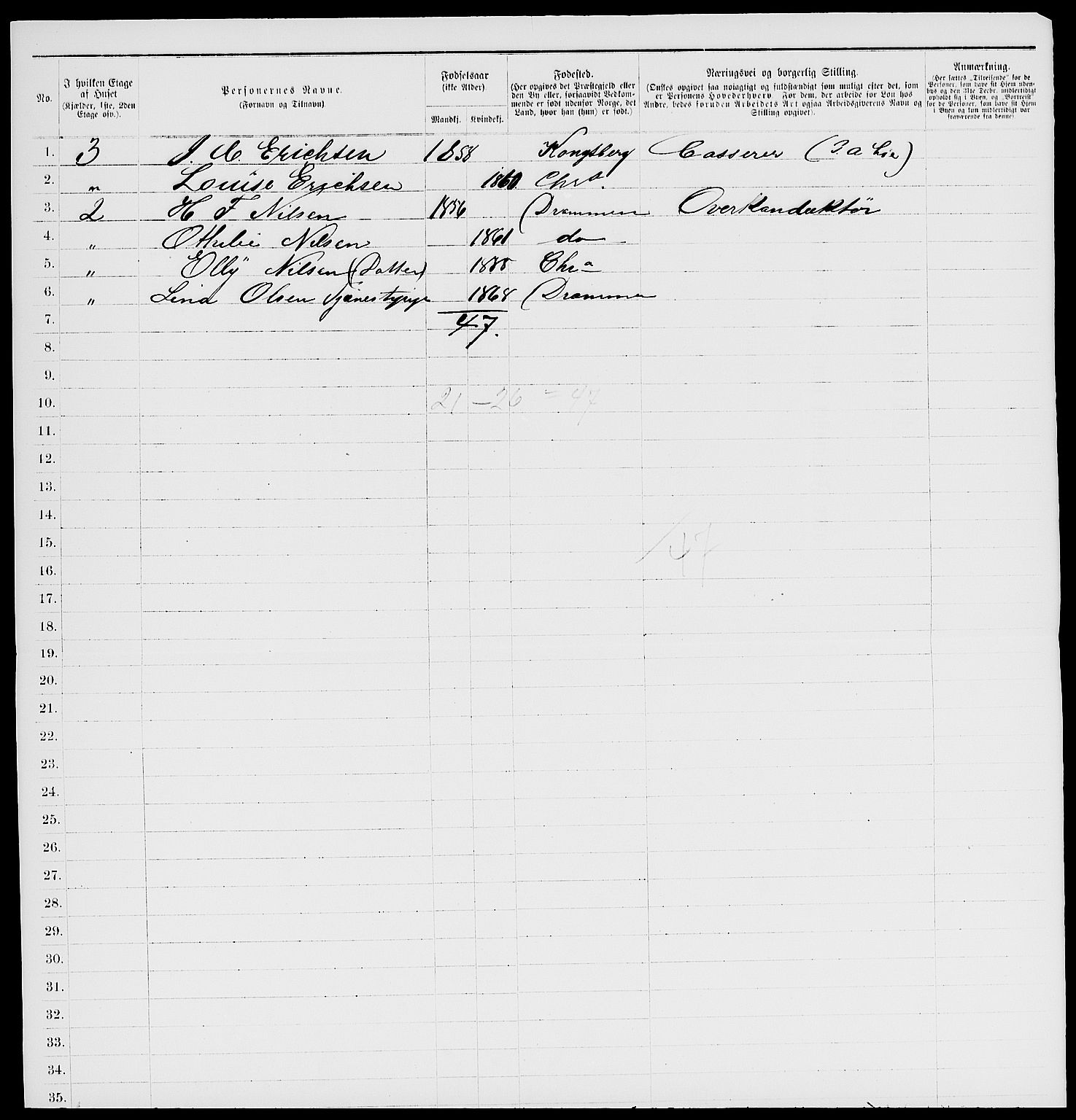 RA, 1885 census for 0301 Kristiania, 1885, p. 2845