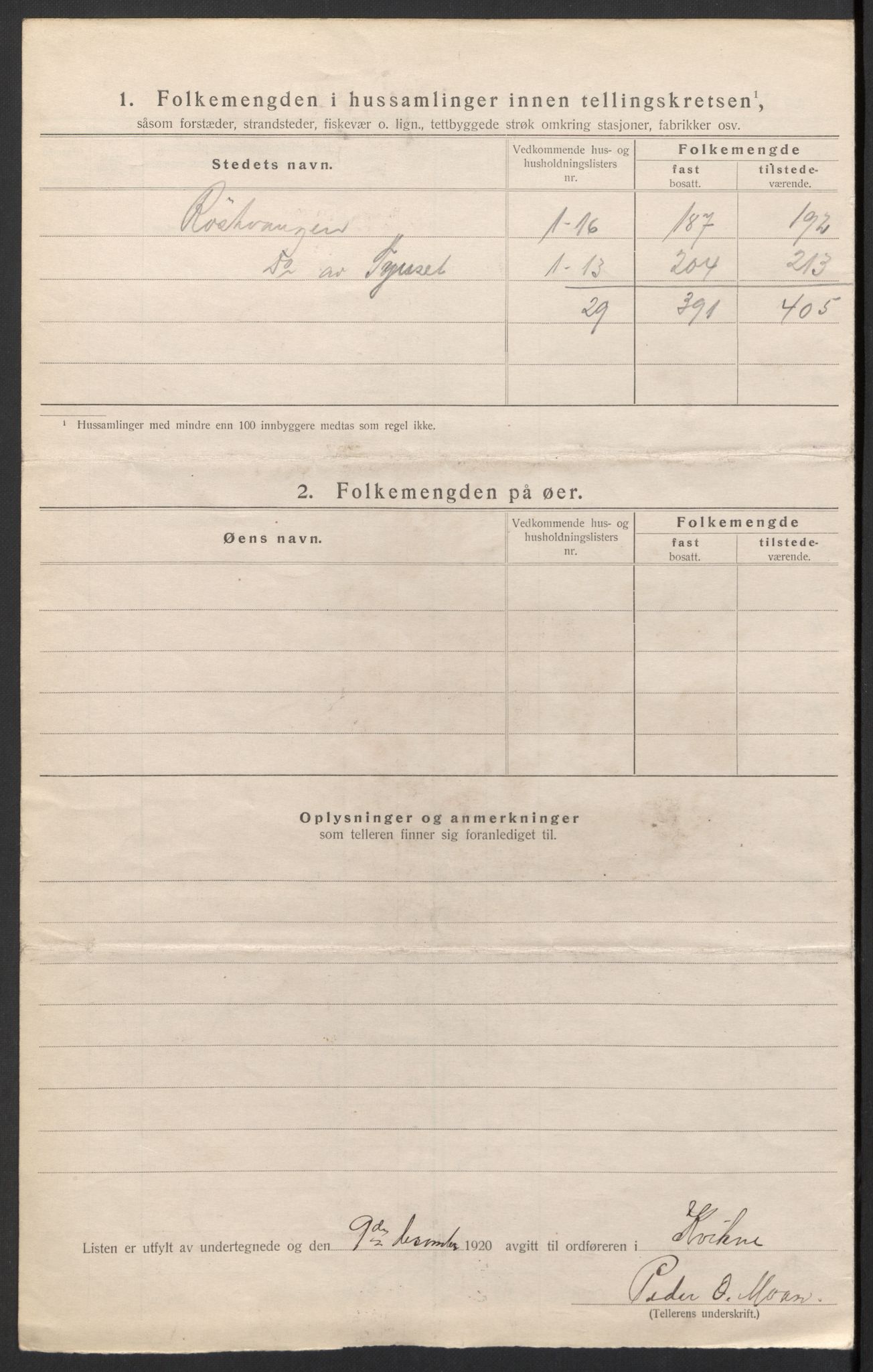 SAH, 1920 census for Kvikne, 1920, p. 8