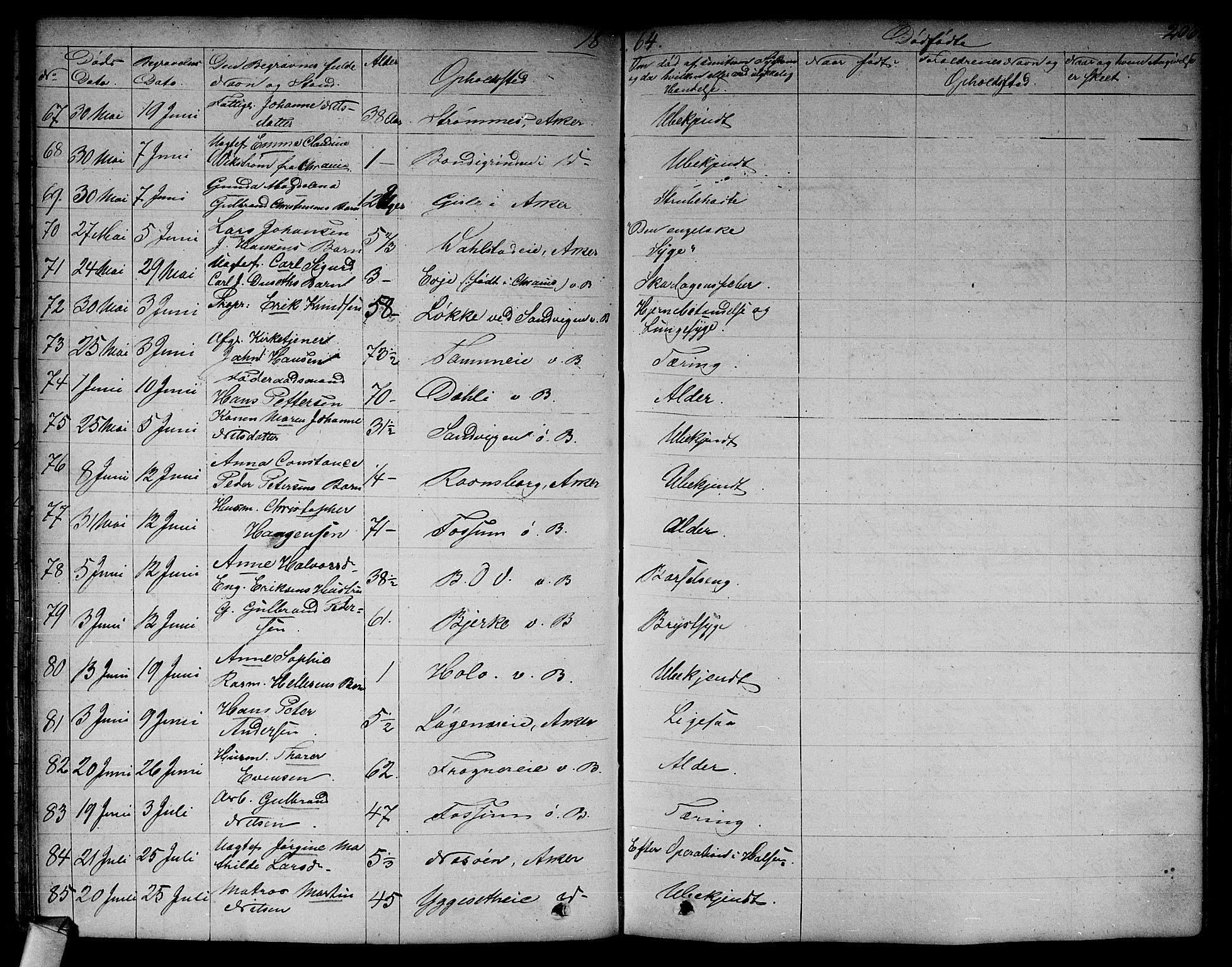 Asker prestekontor Kirkebøker, SAO/A-10256a/F/Fa/L0011: Parish register (official) no. I 11, 1825-1878, p. 206