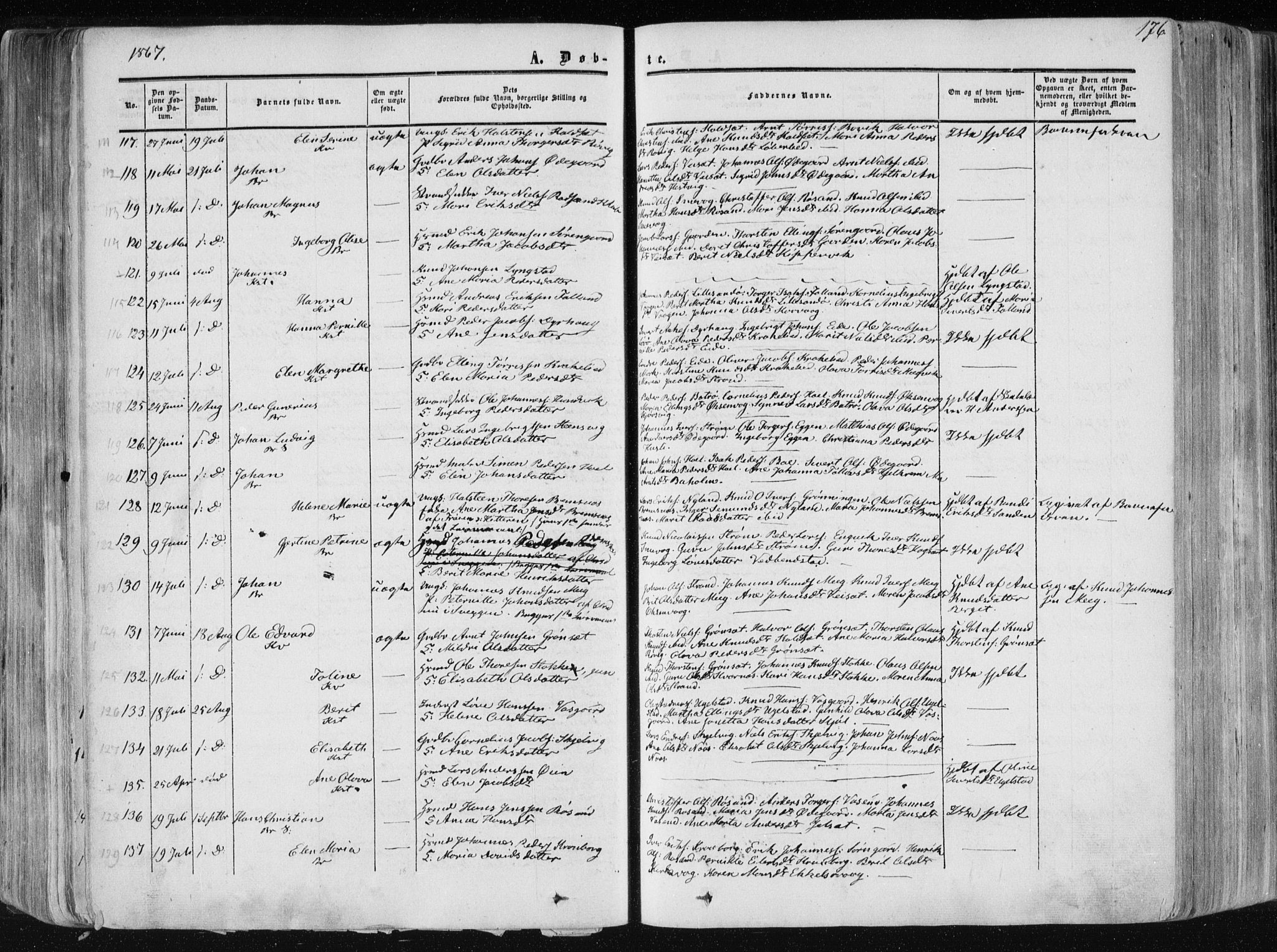 Ministerialprotokoller, klokkerbøker og fødselsregistre - Møre og Romsdal, AV/SAT-A-1454/568/L0804: Parish register (official) no. 568A11, 1854-1868, p. 176