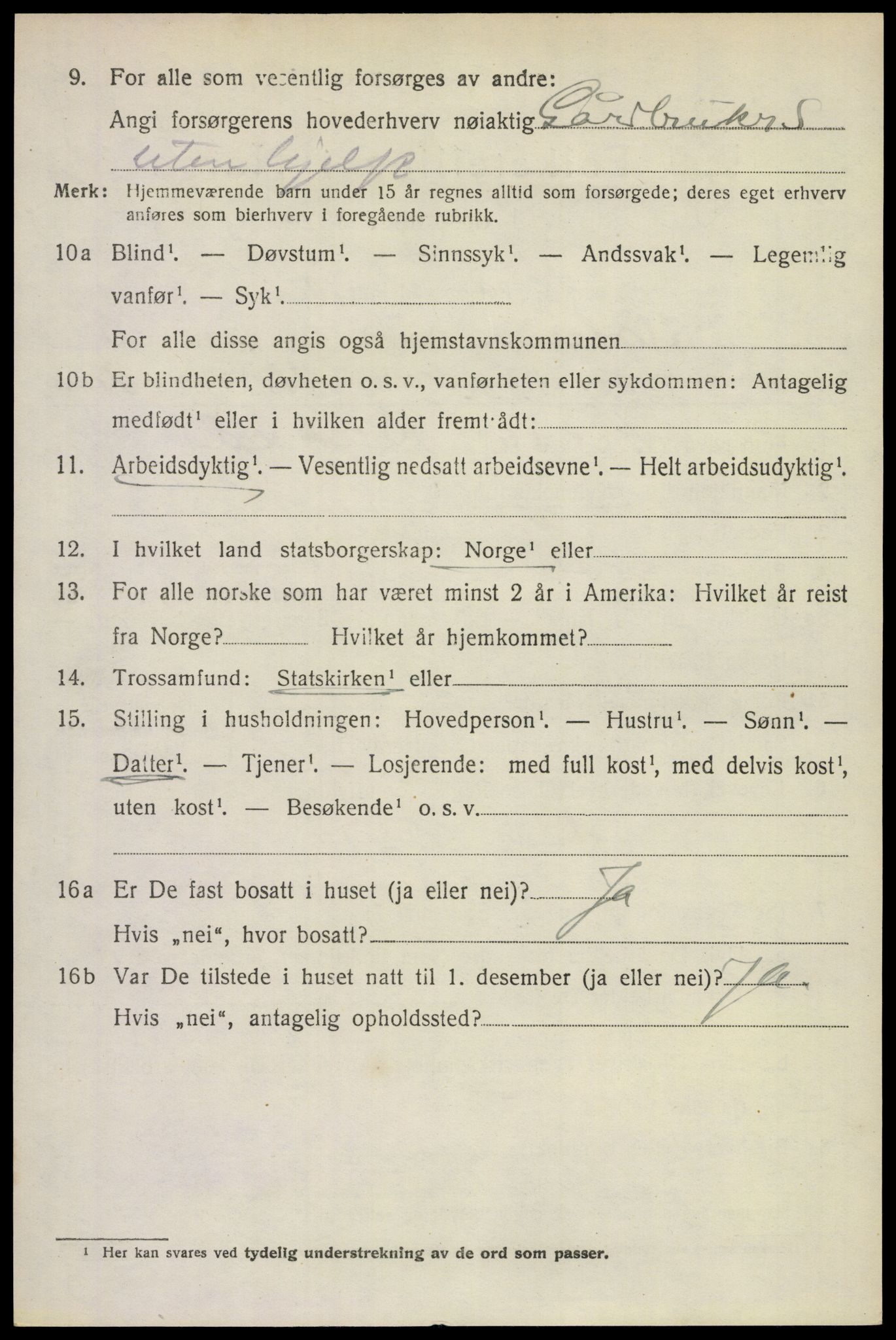 SAKO, 1920 census for Solum, 1920, p. 13157