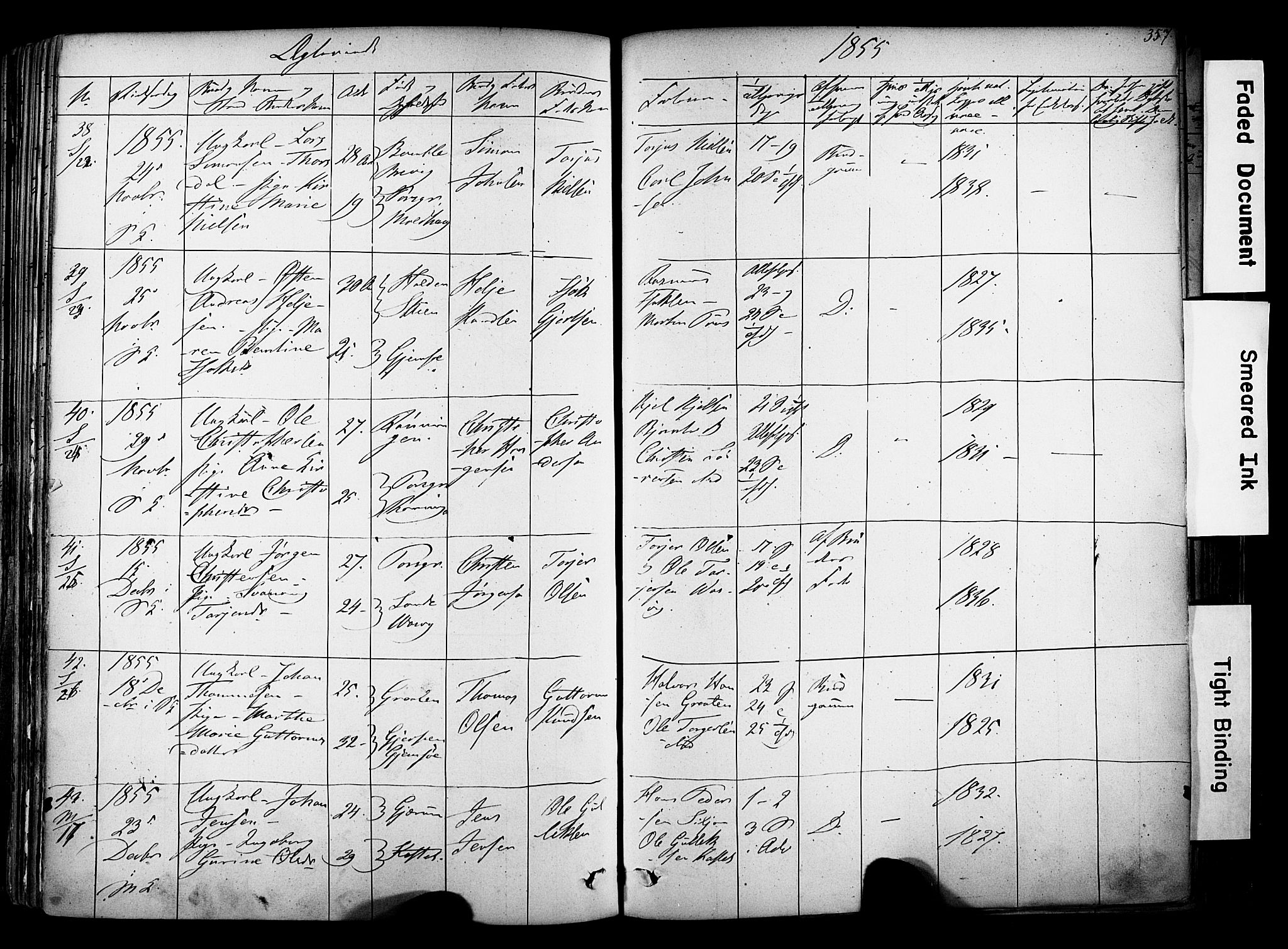 Solum kirkebøker, SAKO/A-306/F/Fa/L0006: Parish register (official) no. I 6, 1844-1855, p. 357