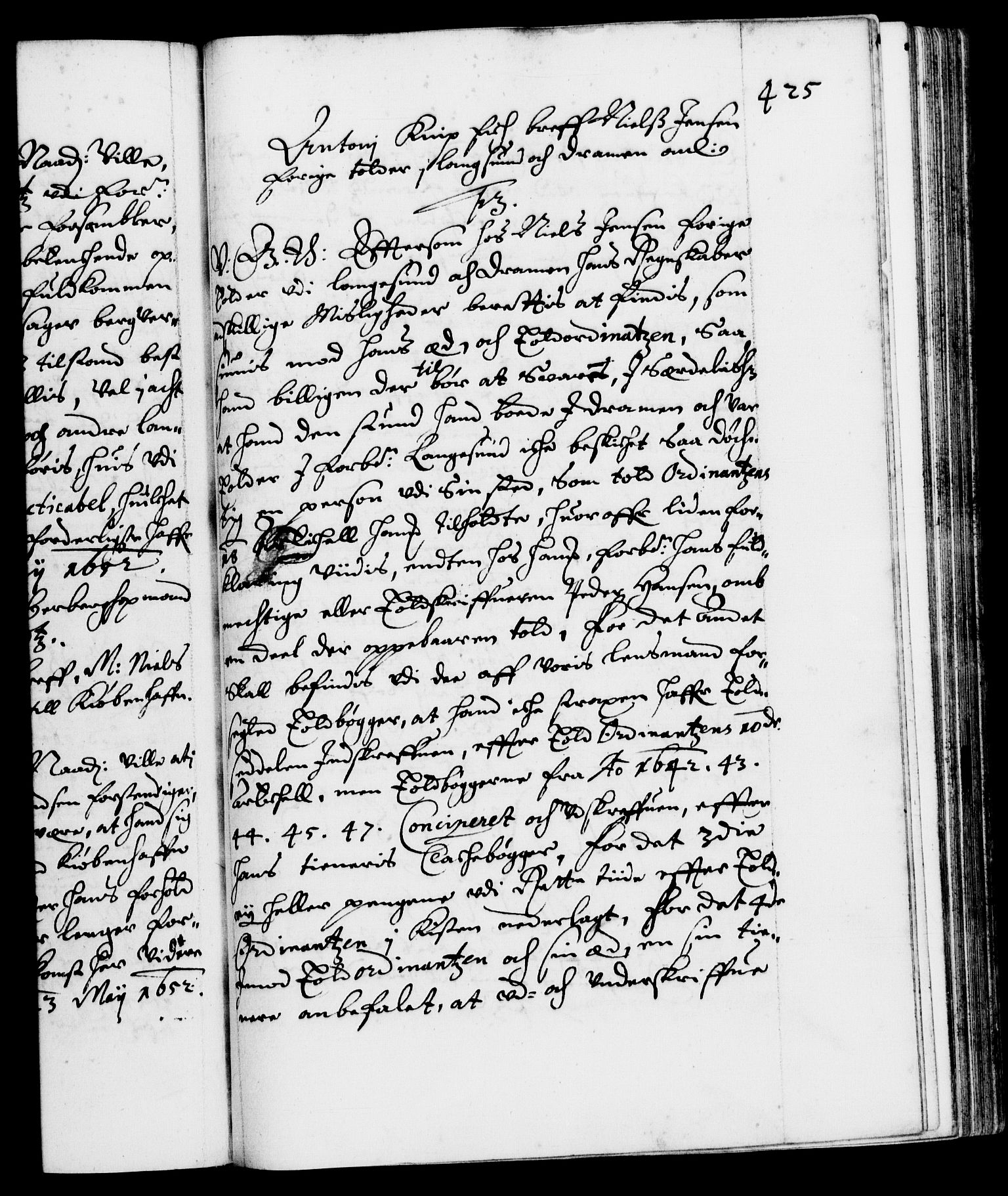 Danske Kanselli 1572-1799, AV/RA-EA-3023/F/Fc/Fca/Fcab/L0008: Norske tegnelser (mikrofilm), 1648-1652, p. 425a