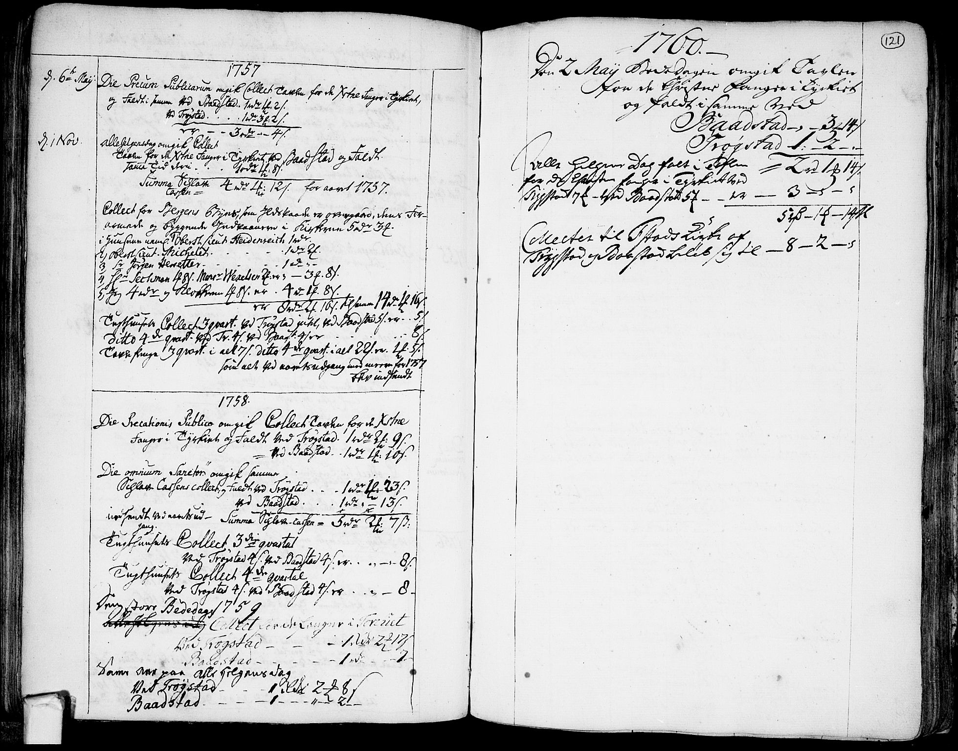 Trøgstad prestekontor Kirkebøker, SAO/A-10925/F/Fa/L0004: Parish register (official) no. I 4, 1750-1784, p. 121