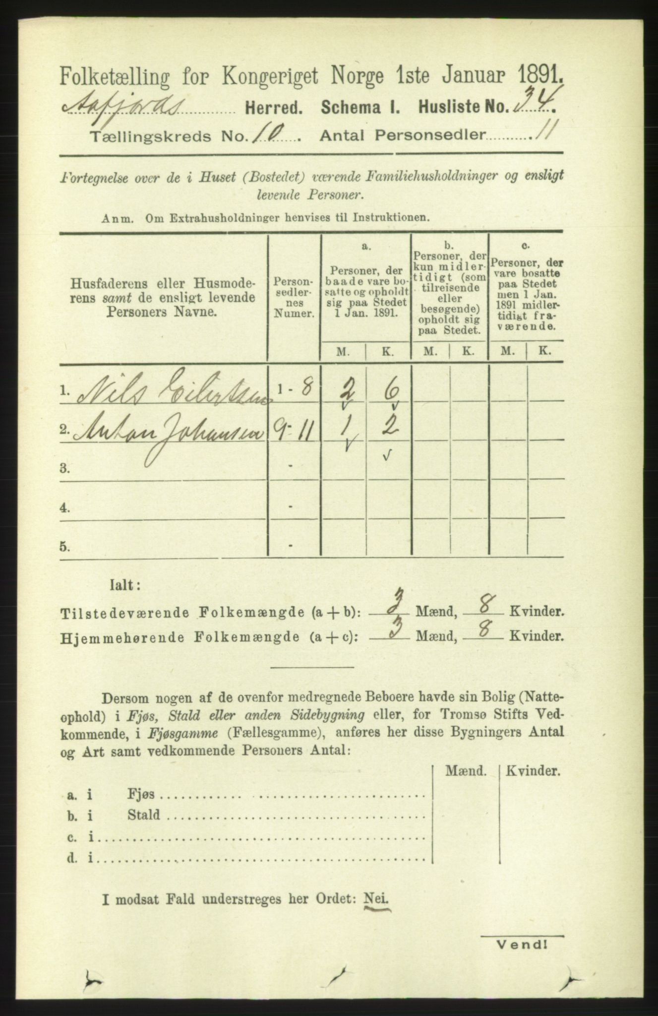 RA, 1891 census for 1630 Åfjord, 1891, p. 2953