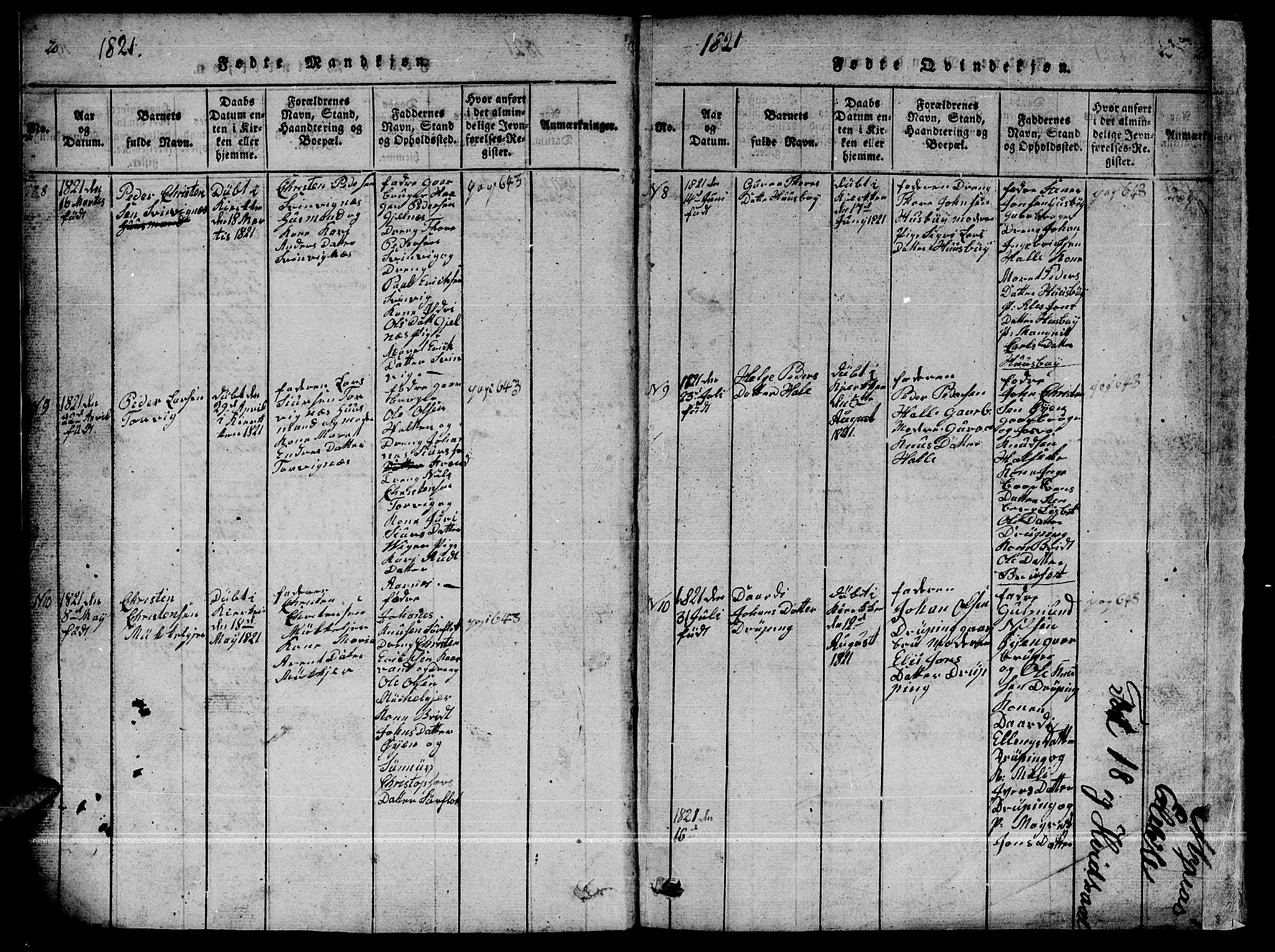 Ministerialprotokoller, klokkerbøker og fødselsregistre - Møre og Romsdal, AV/SAT-A-1454/592/L1031: Parish register (copy) no. 592C01, 1820-1833, p. 20-21