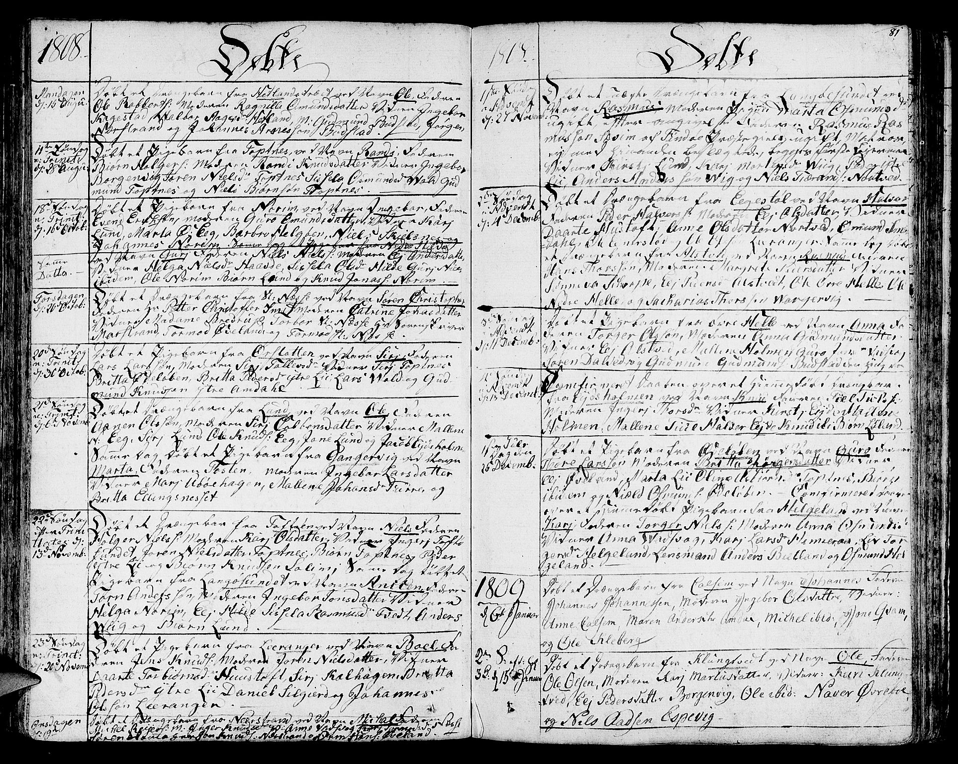 Nedstrand sokneprestkontor, SAST/A-101841/01/IV: Parish register (official) no. A 5, 1795-1816, p. 81