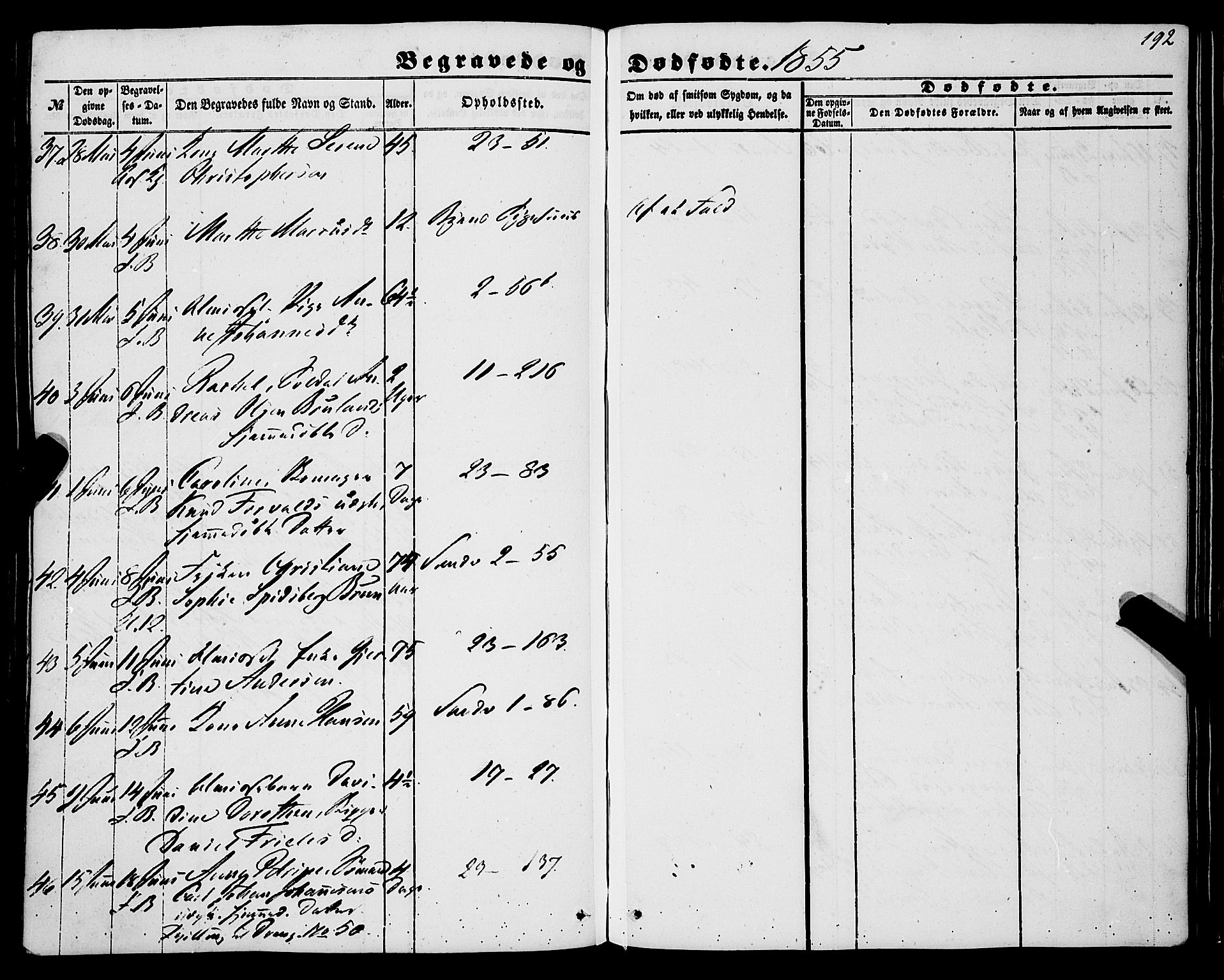 Korskirken sokneprestembete, AV/SAB-A-76101/H/Haa: Parish register (official) no. E 2, 1848-1862, p. 192