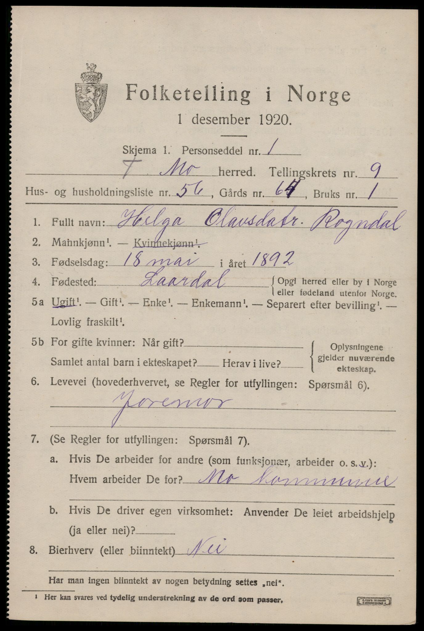 SAKO, 1920 census for Mo, 1920, p. 3750