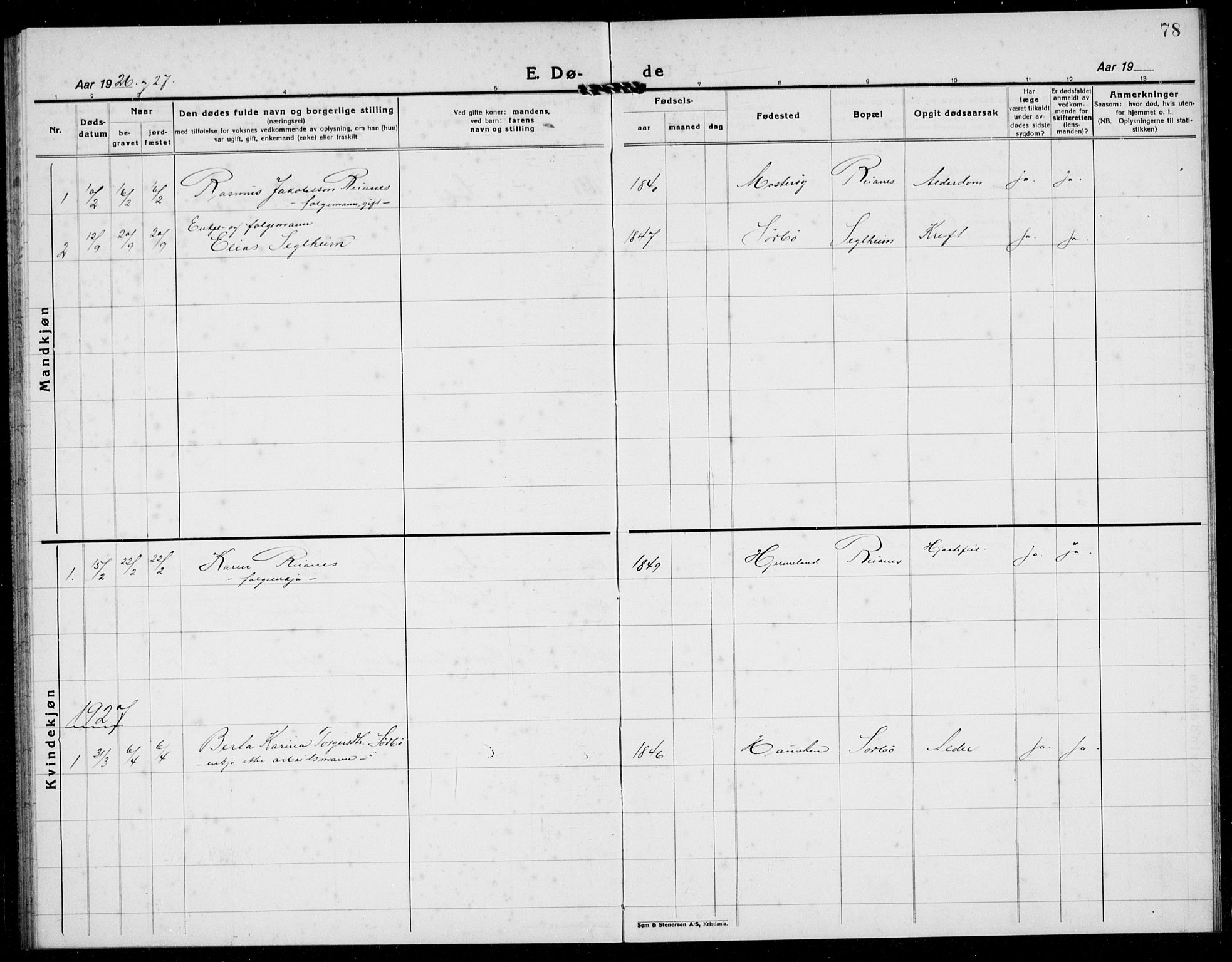 Rennesøy sokneprestkontor, AV/SAST-A -101827/H/Ha/Hab/L0016: Parish register (copy) no. B 15, 1925-1941, p. 78