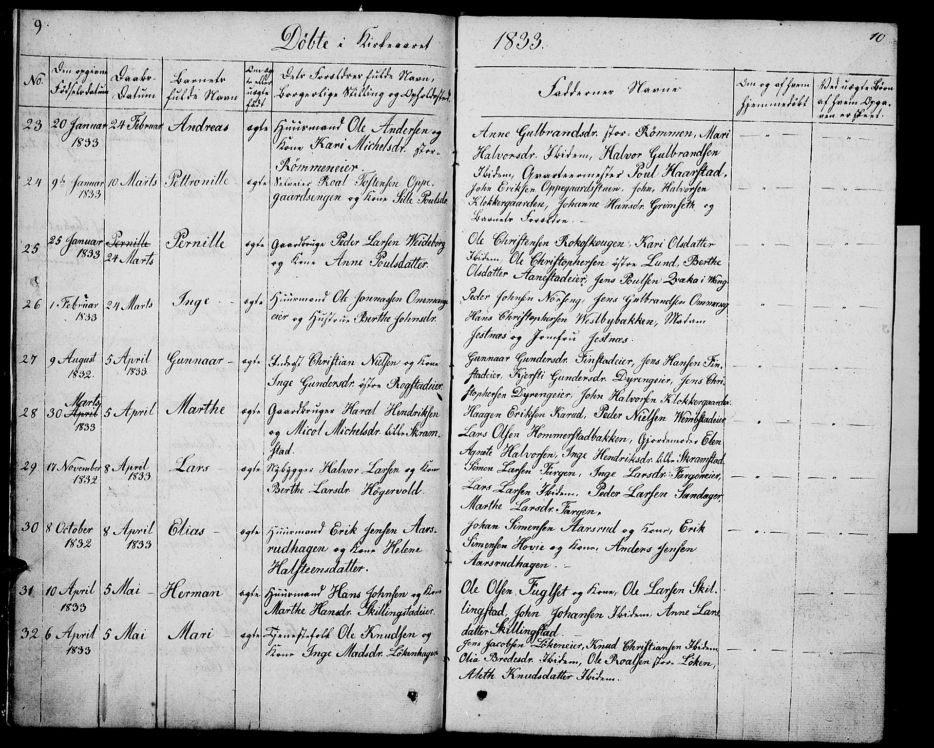 Løten prestekontor, AV/SAH-PREST-022/L/La/L0002: Parish register (copy) no. 2, 1832-1850, p. 9-10