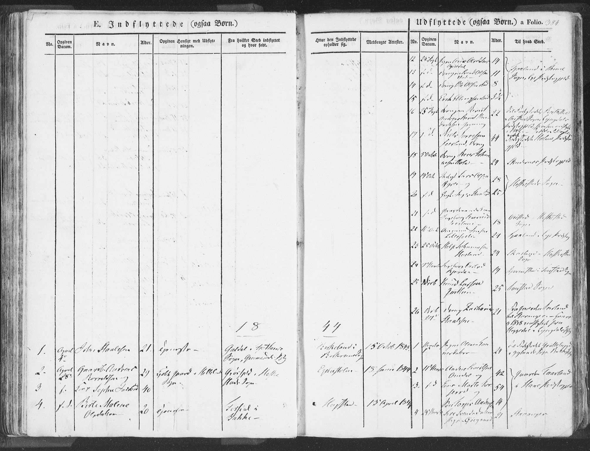 Helleland sokneprestkontor, SAST/A-101810: Parish register (official) no. A 6.2, 1834-1863, p. 384