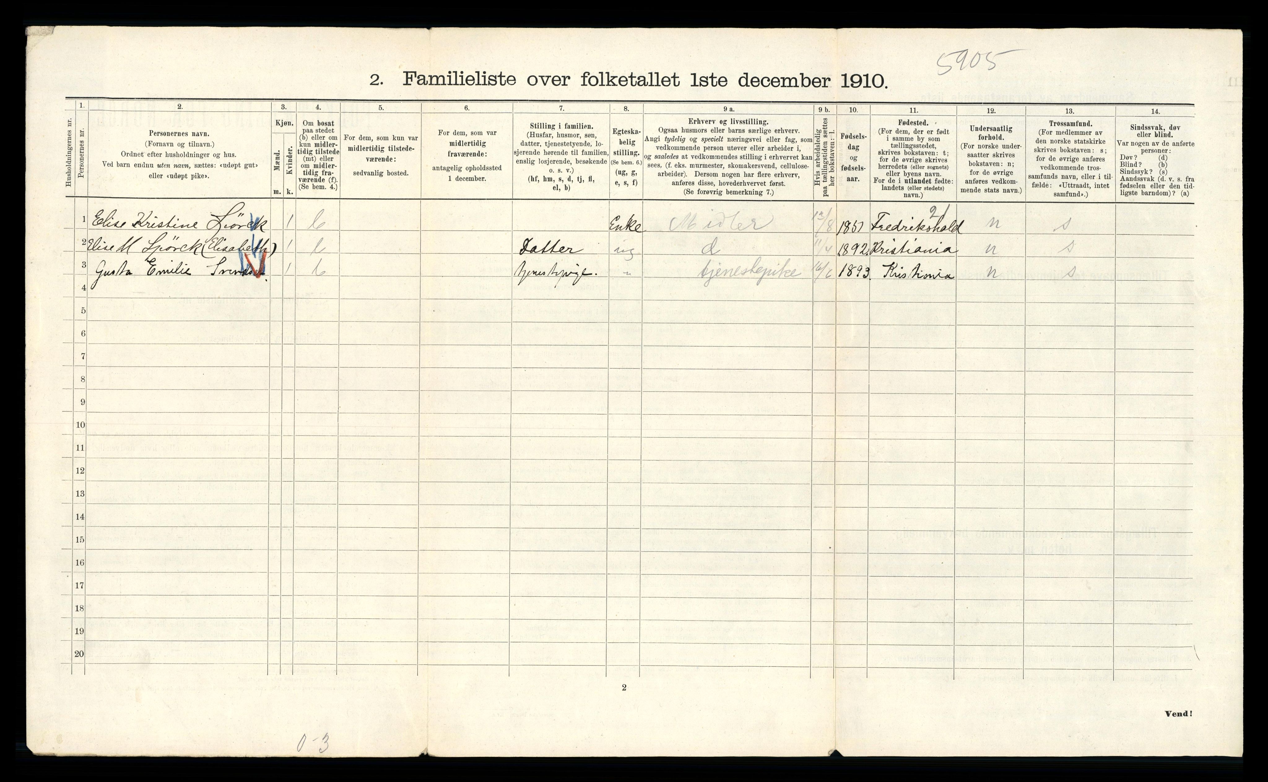 RA, 1910 census for Kristiania, 1910, p. 78678