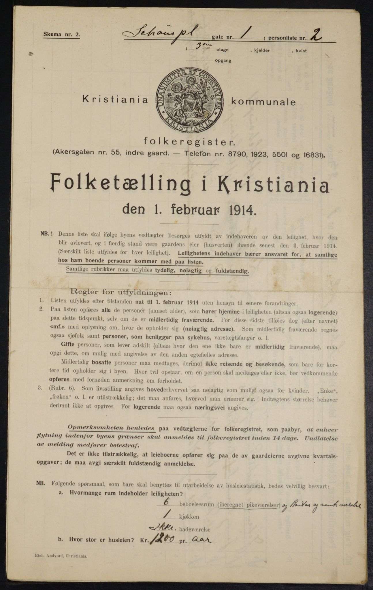 OBA, Municipal Census 1914 for Kristiania, 1914, p. 90078