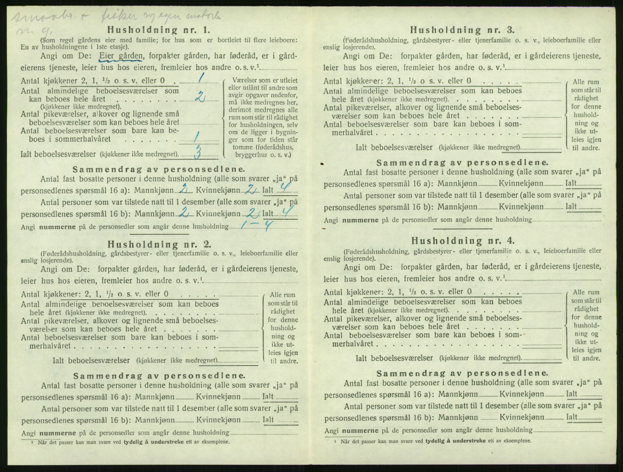 SAT, 1920 census for Sande (MR), 1920, p. 831