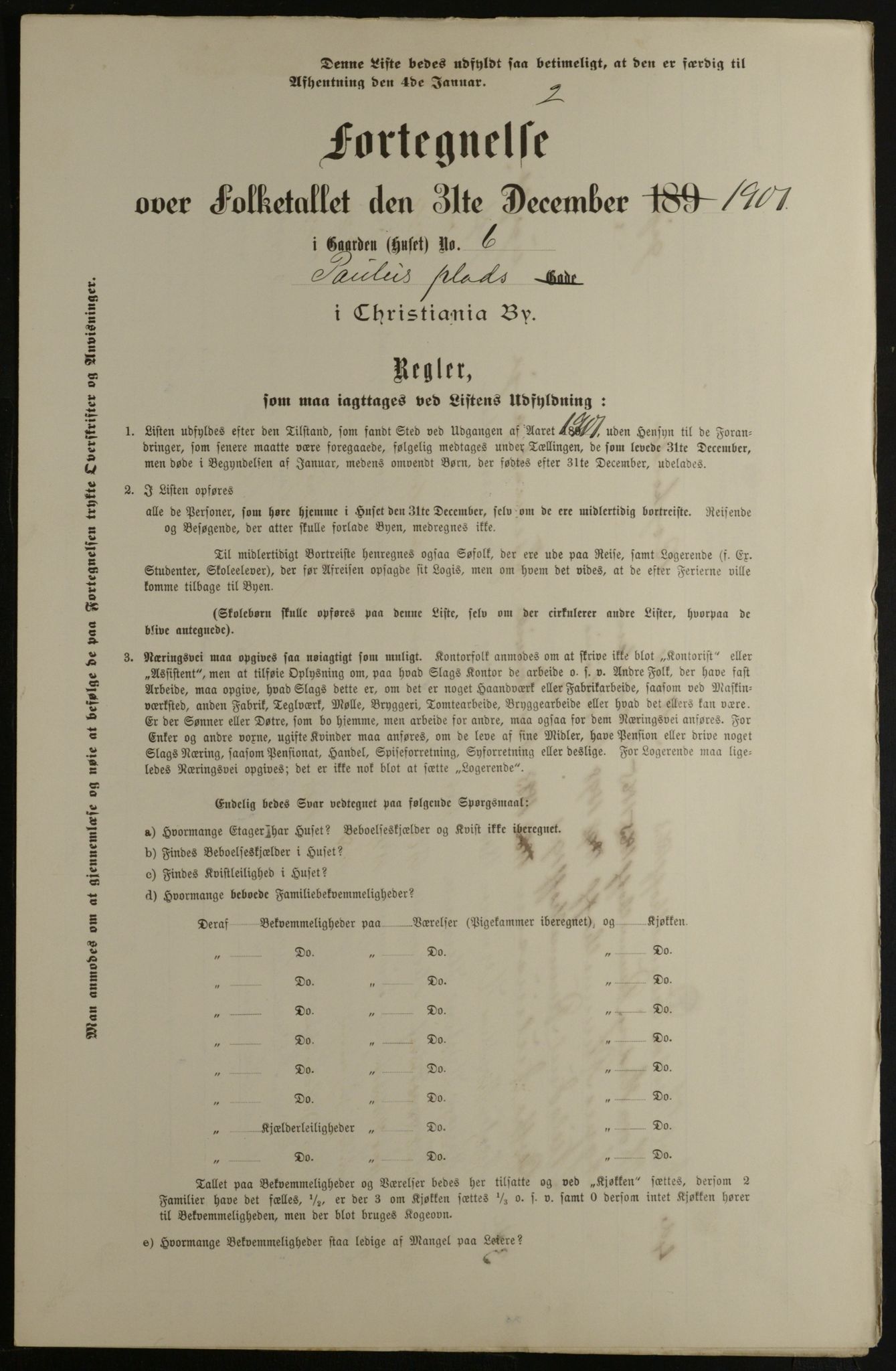 OBA, Municipal Census 1901 for Kristiania, 1901, p. 12077