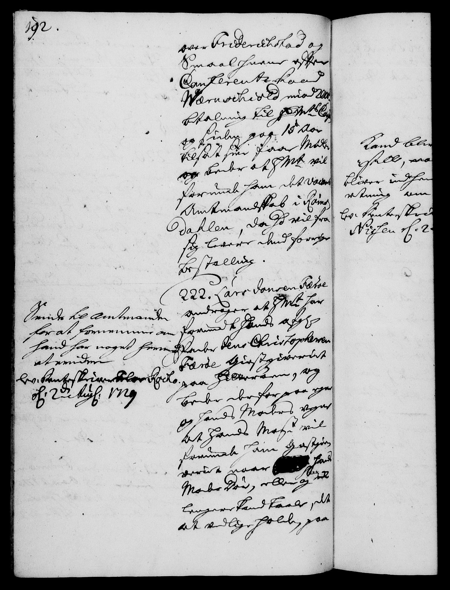 Rentekammeret, Kammerkanselliet, RA/EA-3111/G/Gh/Gha/L0011: Norsk ekstraktmemorialprotokoll (merket RK 53.56), 1729, p. 192