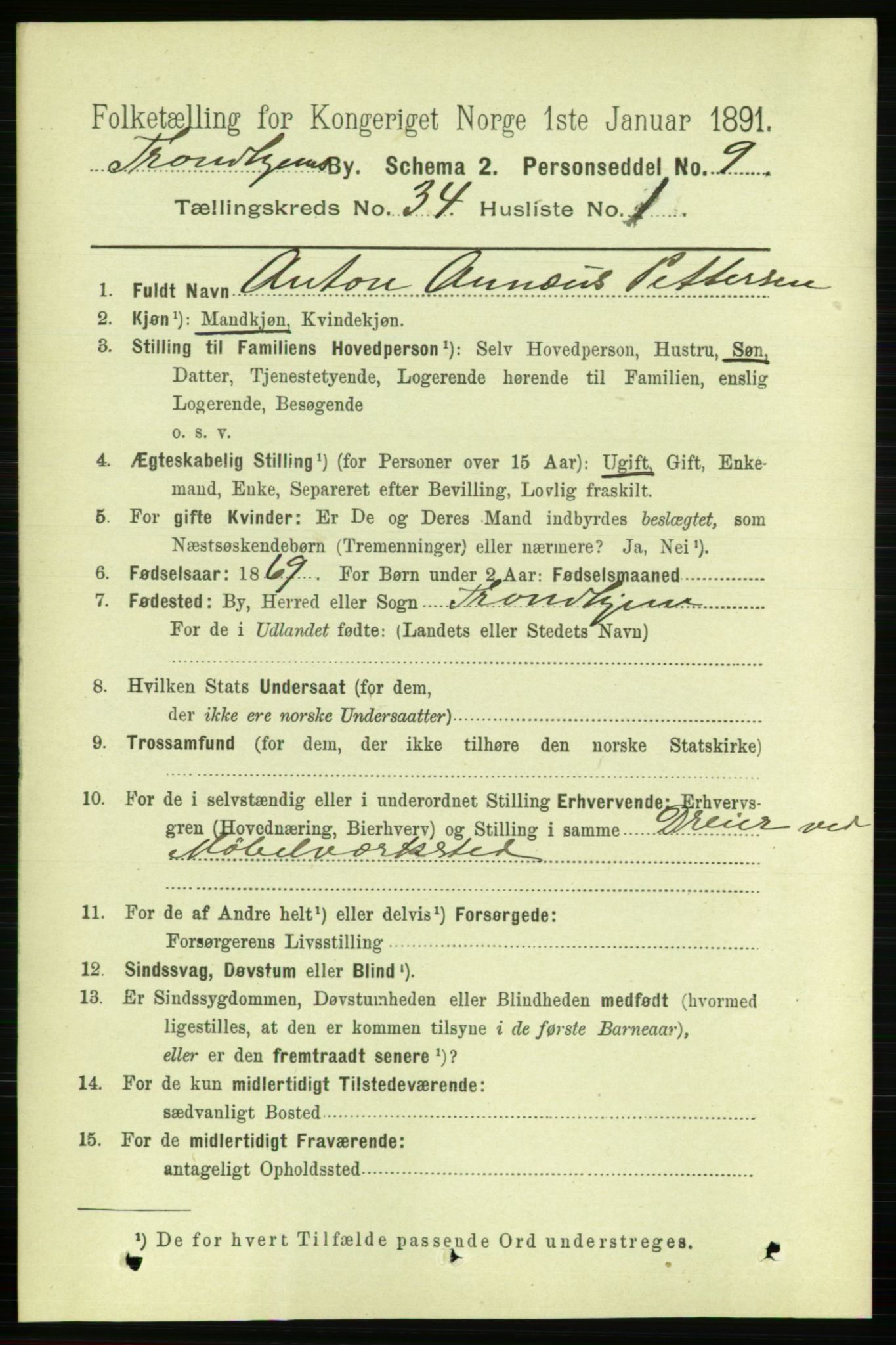 RA, 1891 census for 1601 Trondheim, 1891, p. 25698