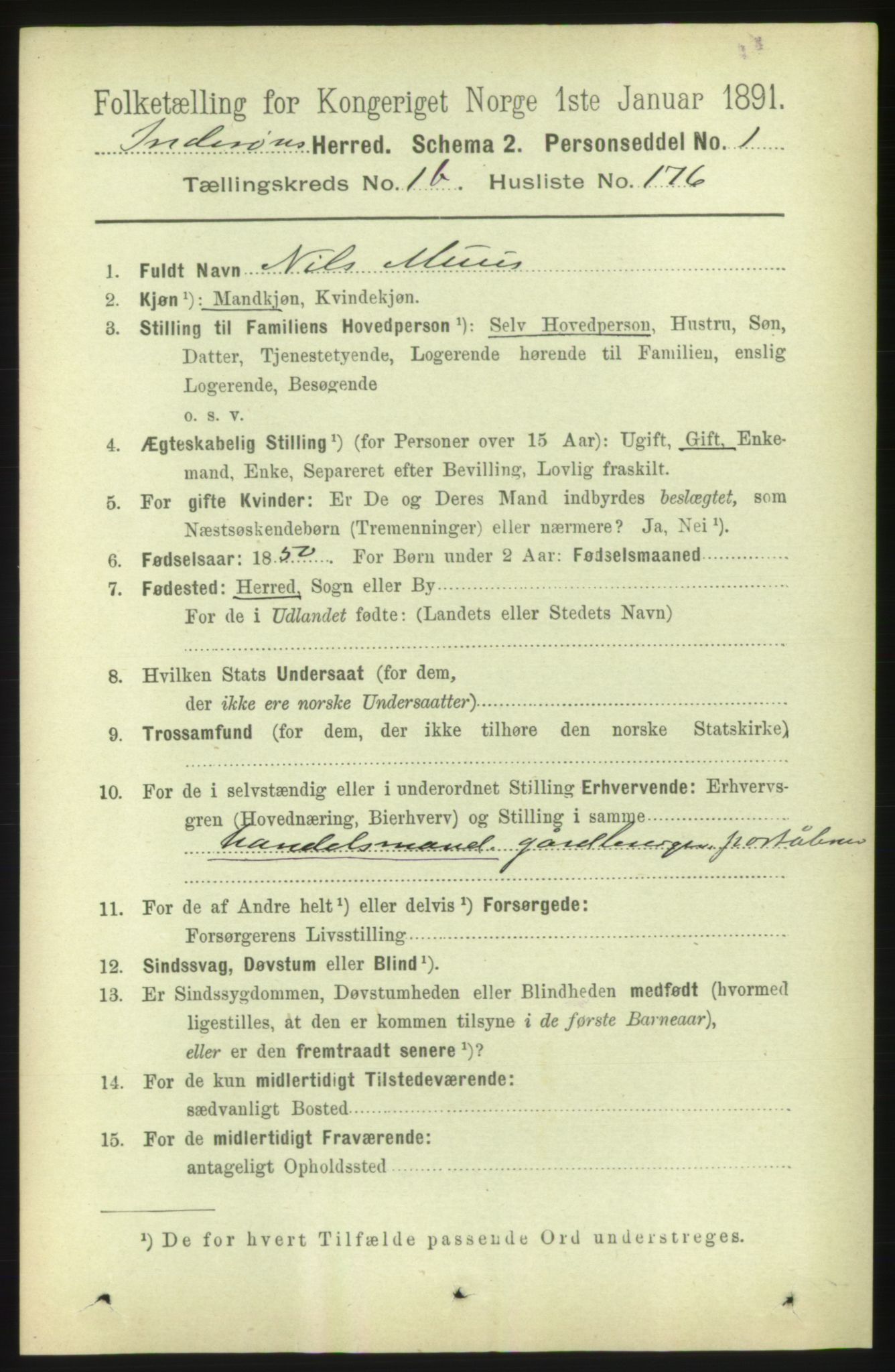 RA, 1891 census for 1729 Inderøy, 1891, p. 1163