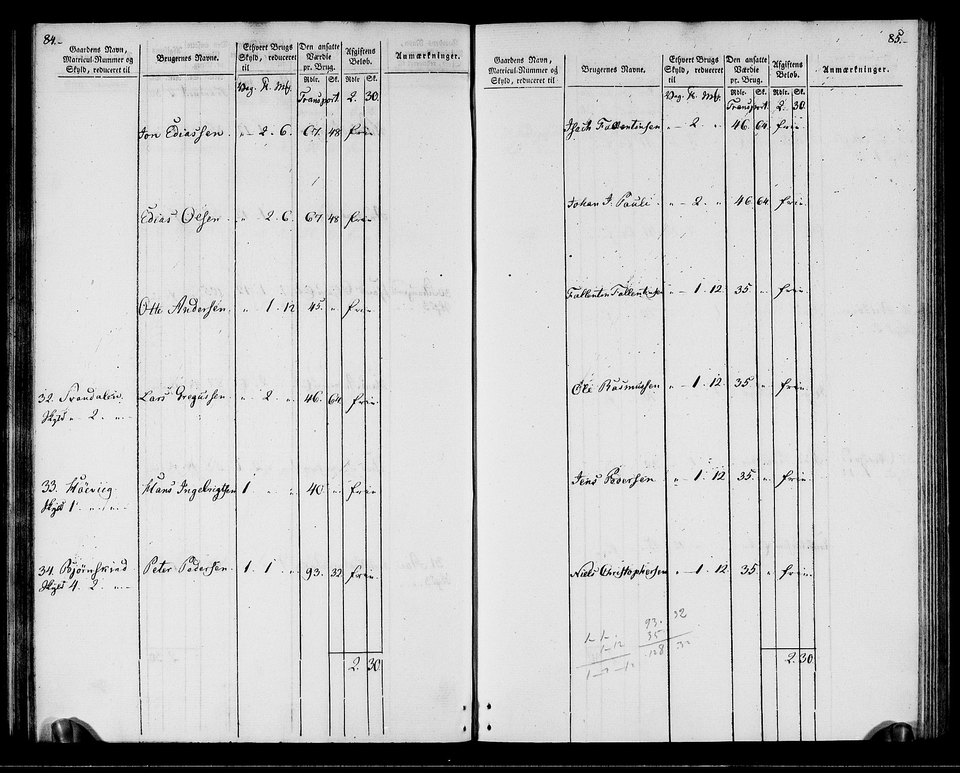 Rentekammeret inntil 1814, Realistisk ordnet avdeling, RA/EA-4070/N/Ne/Nea/L0164: Vesterålen, Andenes og Lofoten fogderi. Oppebørselsregister, 1803, p. 45