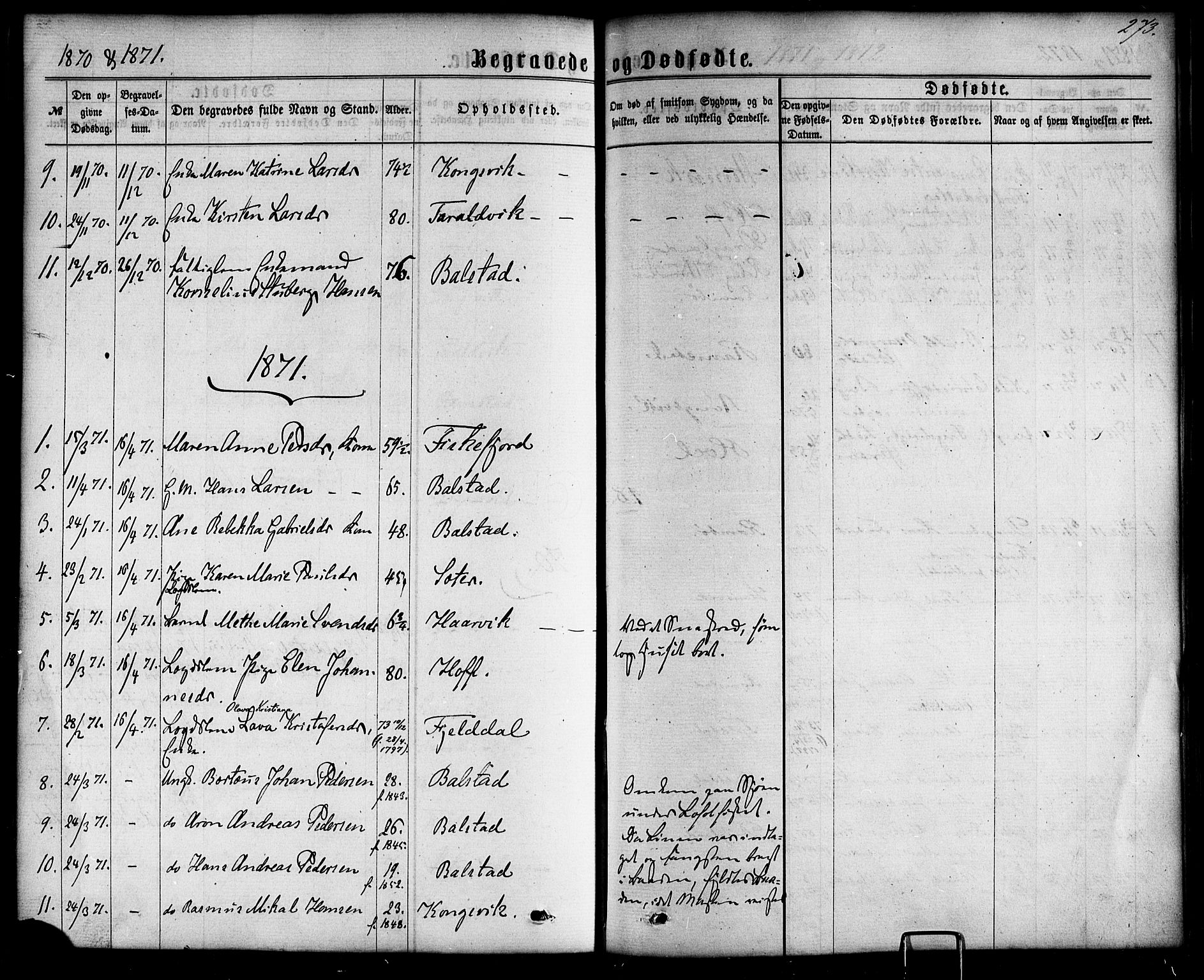 Ministerialprotokoller, klokkerbøker og fødselsregistre - Nordland, AV/SAT-A-1459/865/L0923: Parish register (official) no. 865A01, 1864-1884, p. 273