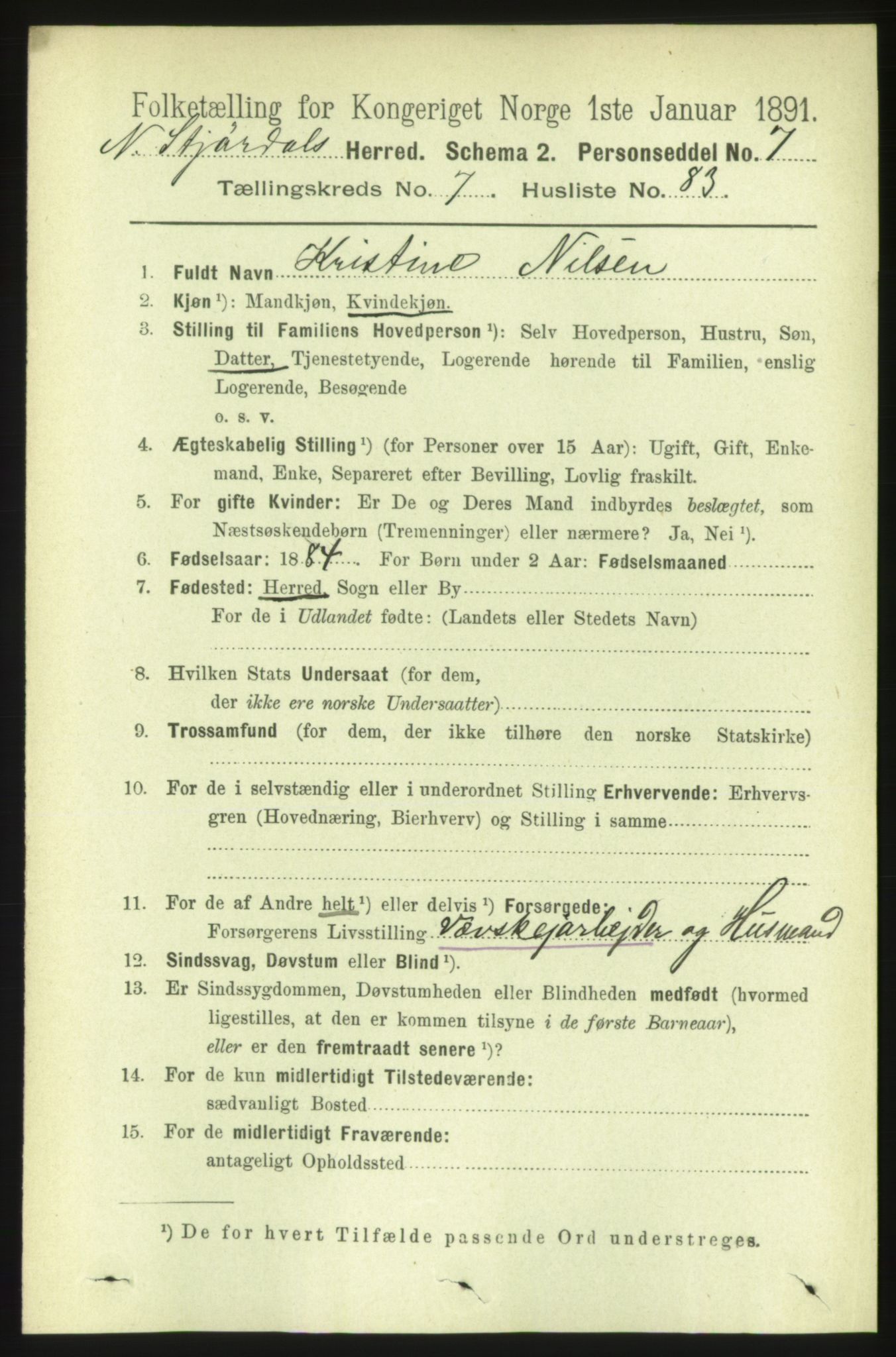 RA, 1891 census for 1714 Nedre Stjørdal, 1891, p. 3474