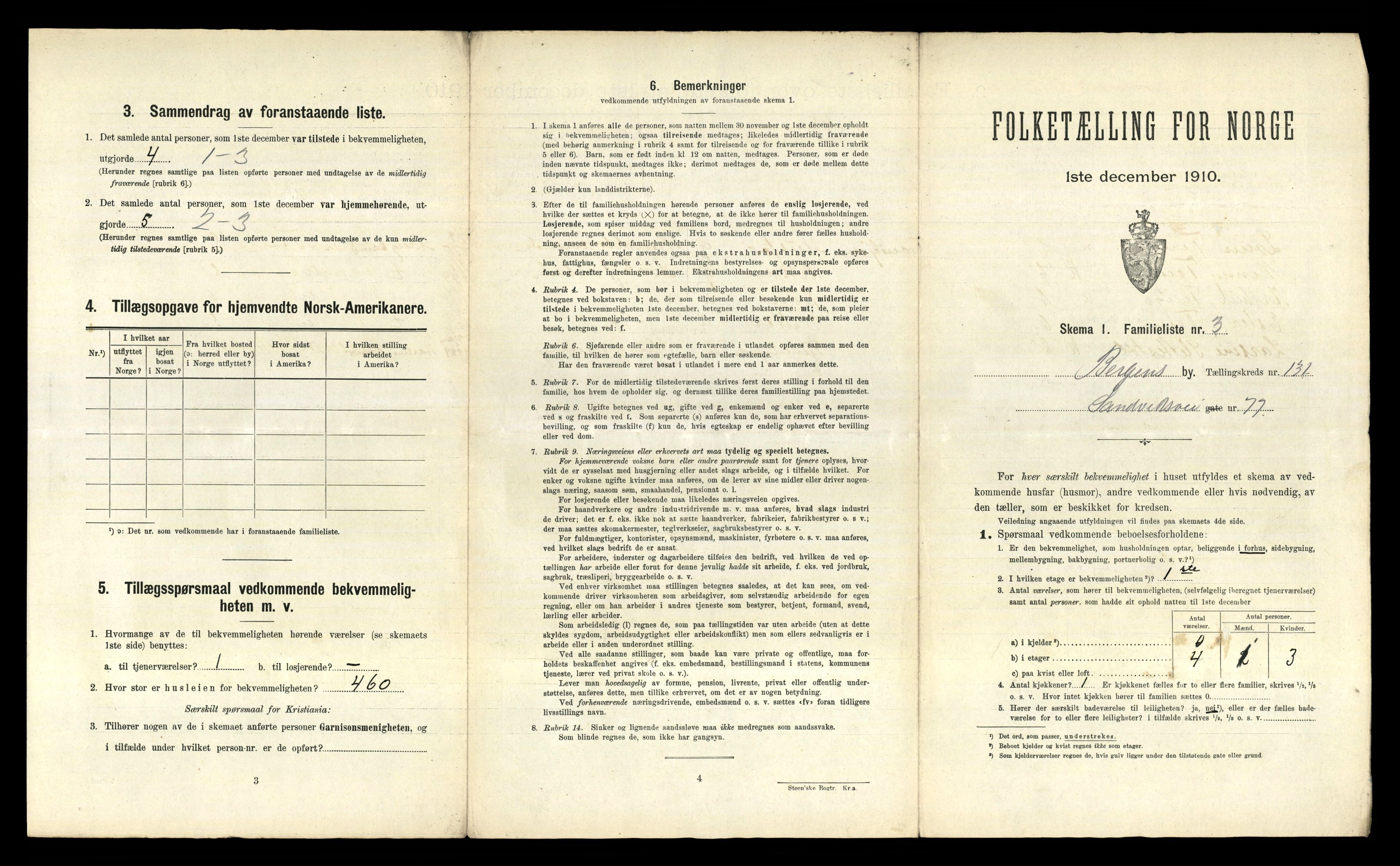 RA, 1910 census for Bergen, 1910, p. 45523