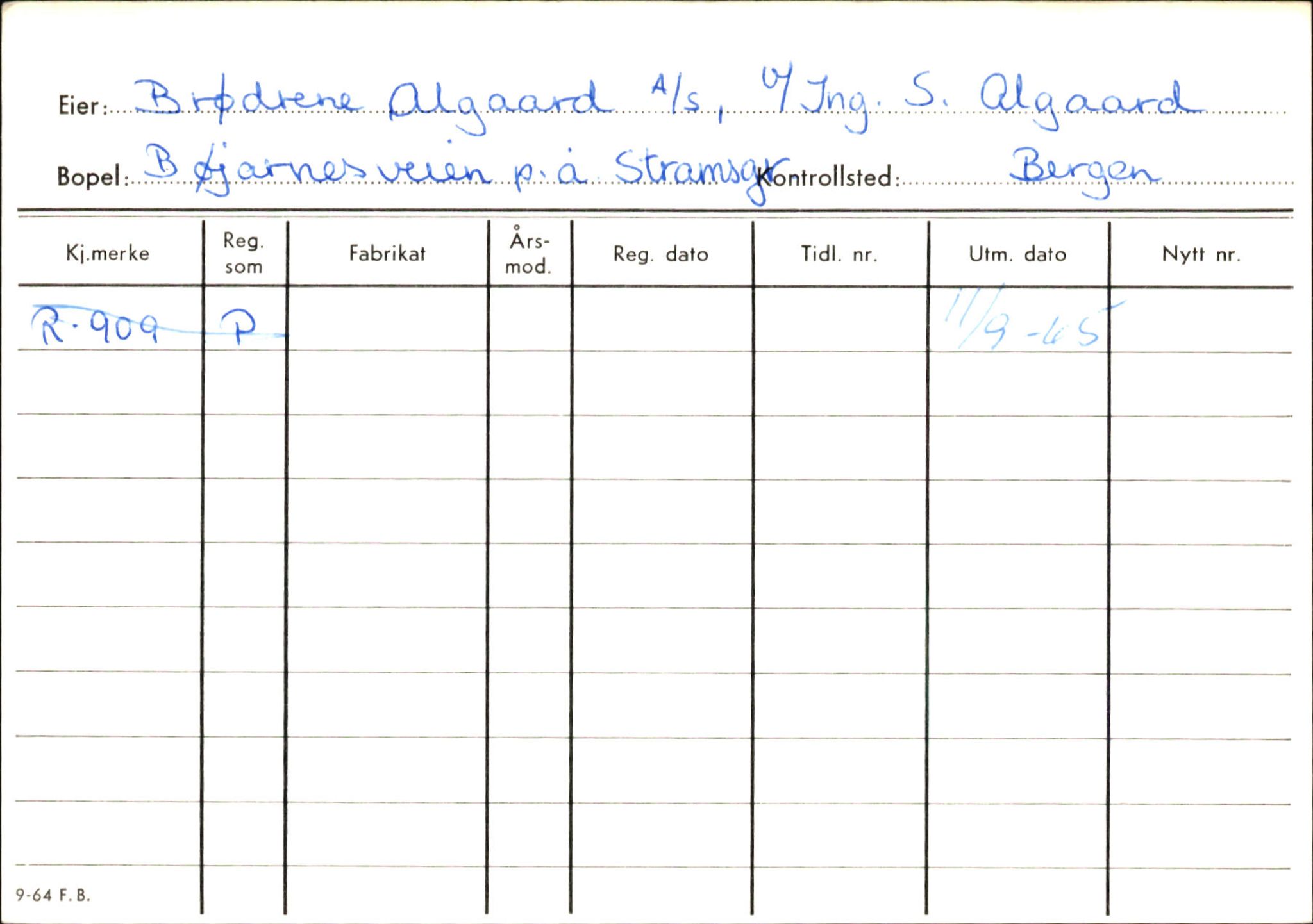 Statens vegvesen, Hordaland vegkontor, AV/SAB-A-5201/2/Ha/L0001: R-eierkort A, 1920-1971, p. 407