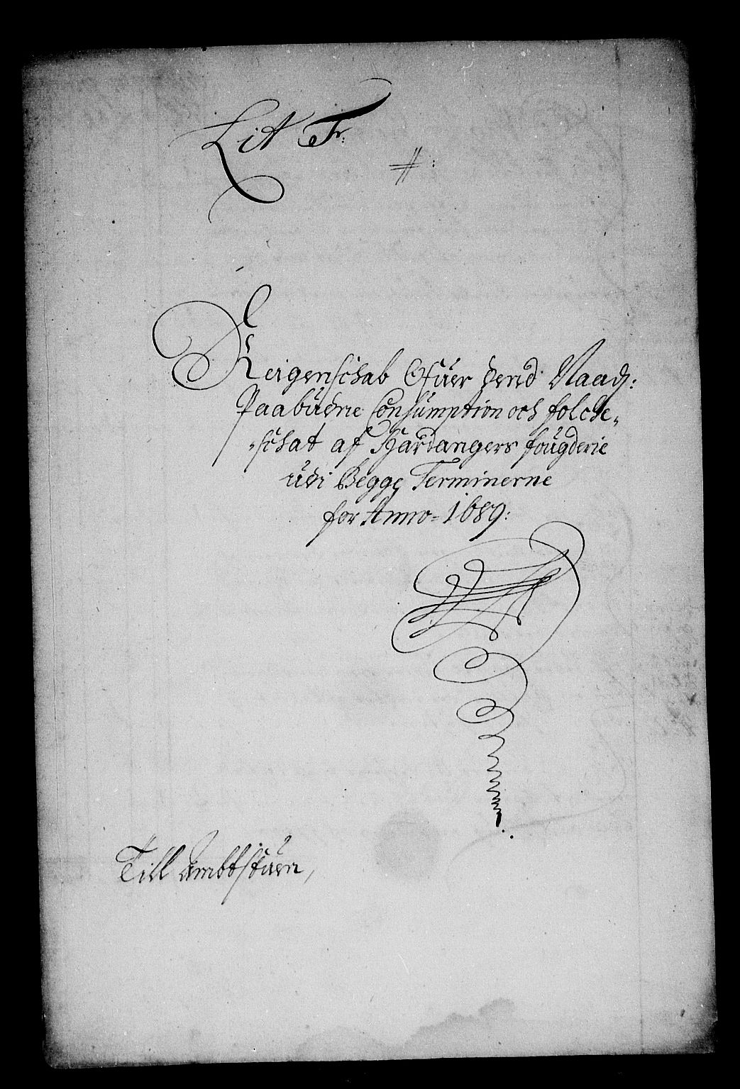 Rentekammeret inntil 1814, Reviderte regnskaper, Stiftamtstueregnskaper, Bergen stiftamt, AV/RA-EA-6043/R/Rc/L0092: Bergen stiftamt, 1689-1690