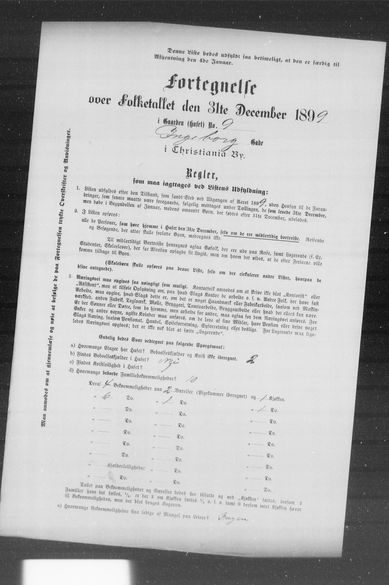 OBA, Municipal Census 1899 for Kristiania, 1899, p. 5737