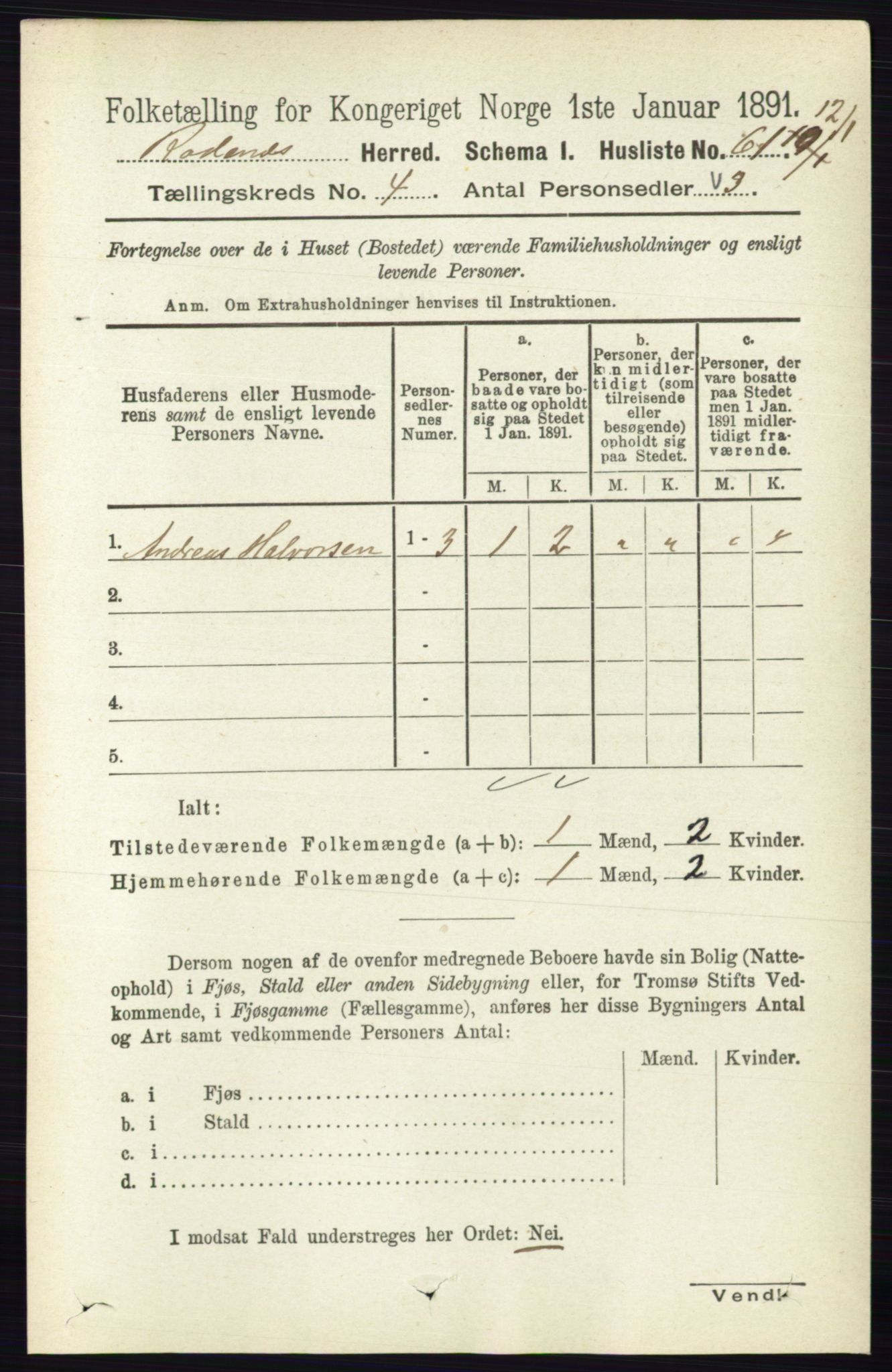 RA, 1891 census for 0120 Rødenes, 1891, p. 1624