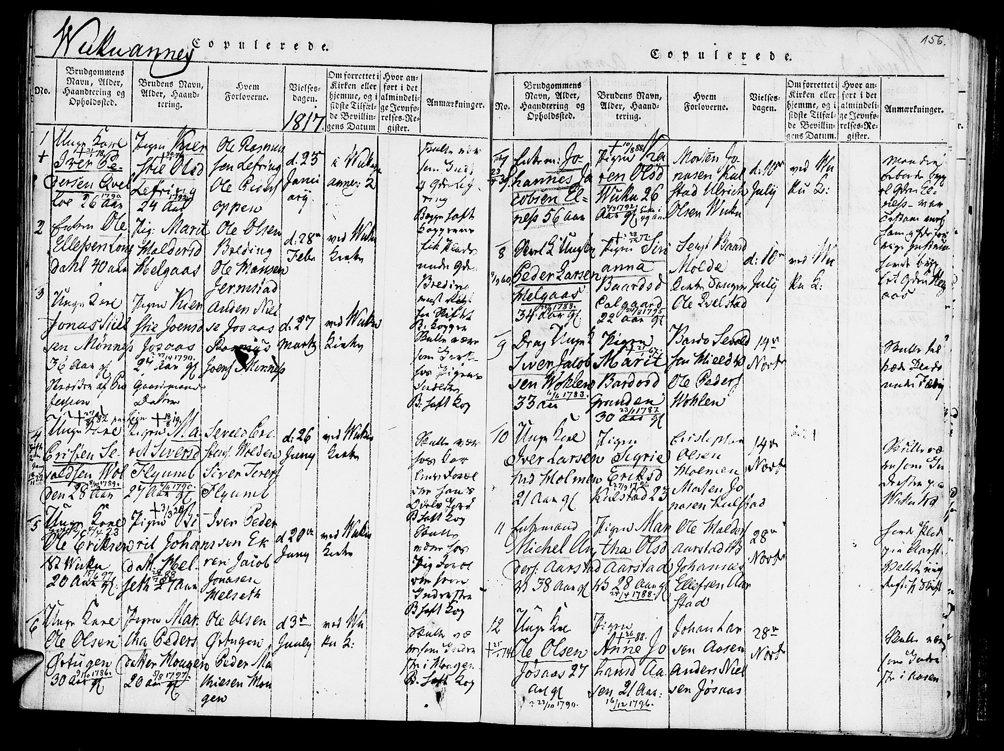 Ministerialprotokoller, klokkerbøker og fødselsregistre - Nord-Trøndelag, SAT/A-1458/723/L0234: Parish register (official) no. 723A05 /2, 1816-1821, p. 156