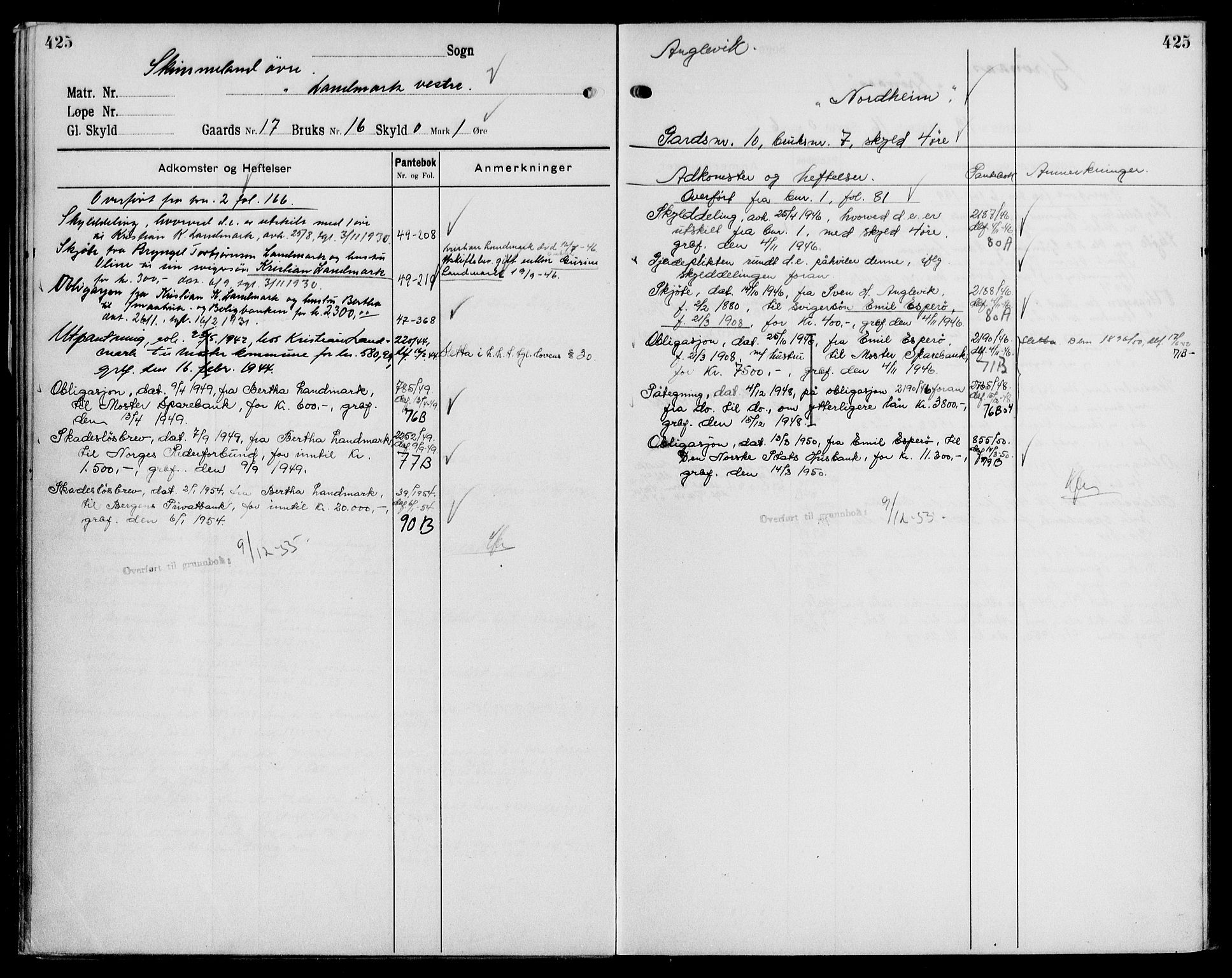 Sunnhordland sorenskrivar, AV/SAB-A-2401/1/G/Ga/Gap/L0001: Mortgage register no. II.A.p.1, 1914-1956, p. 425