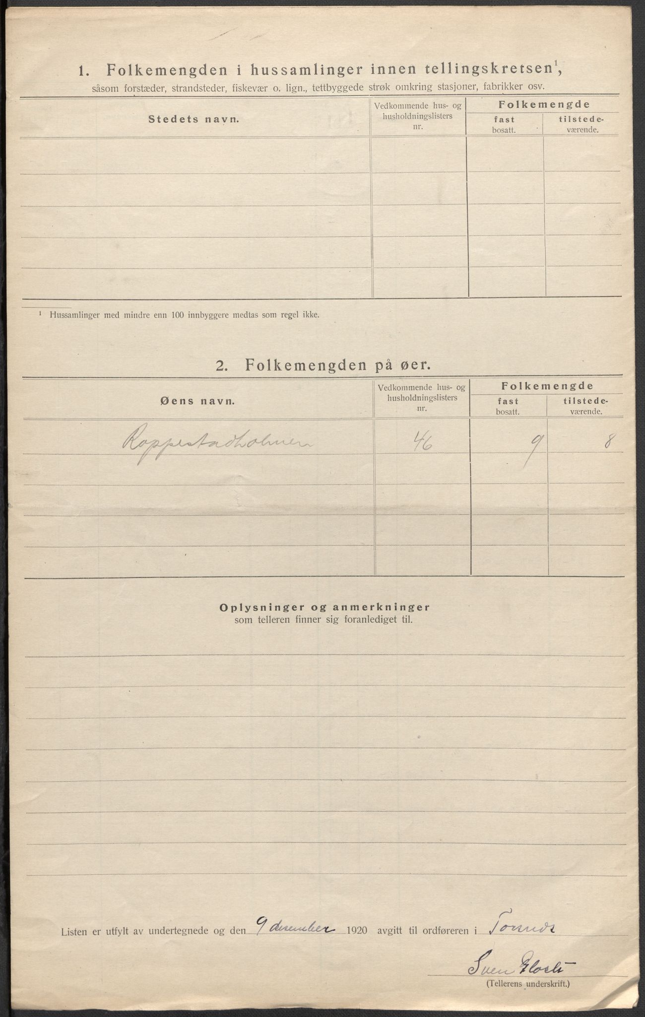 SAO, 1920 census for Torsnes, 1920, p. 17