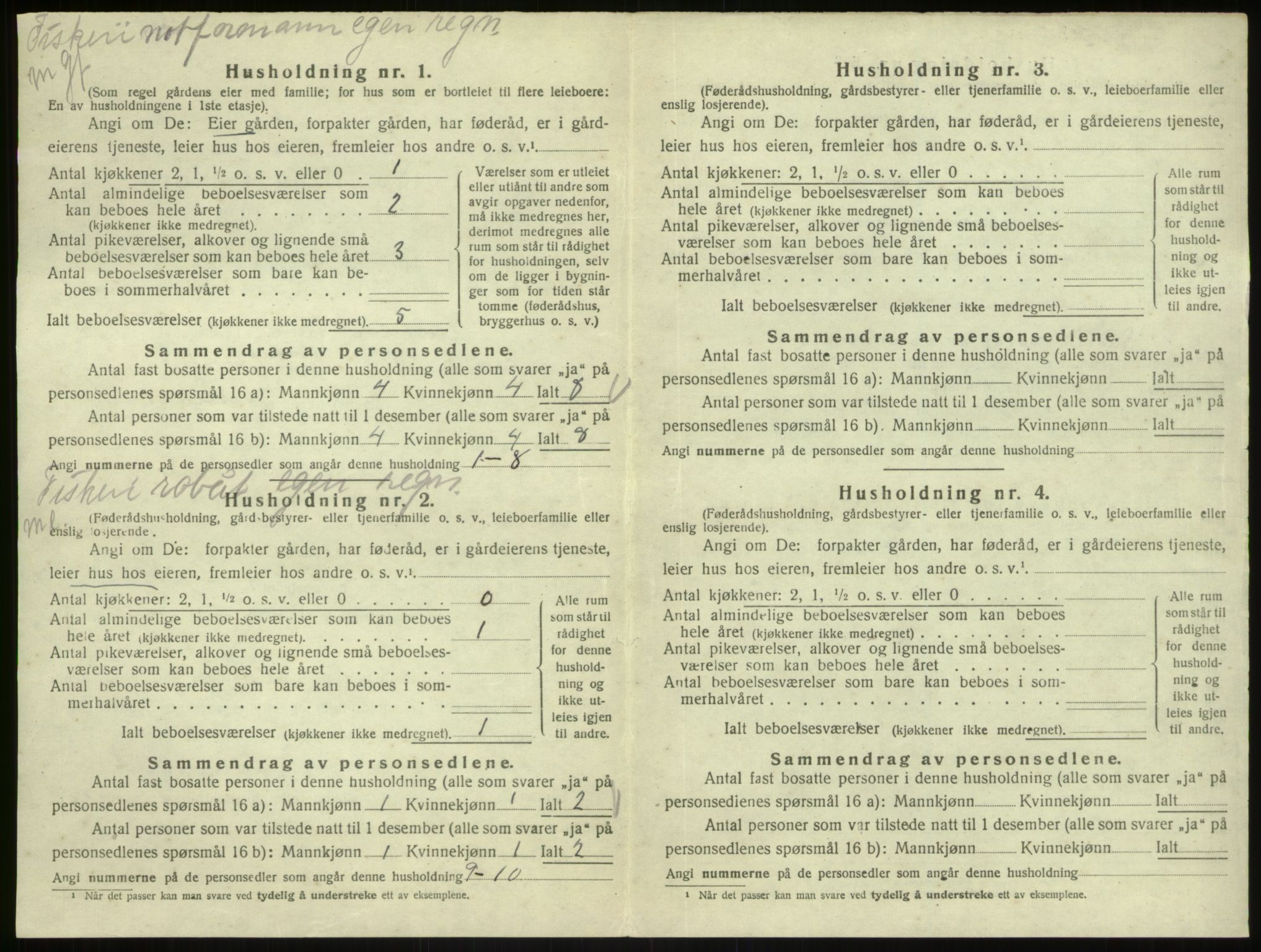 SAB, 1920 census for Austrheim, 1920, p. 855