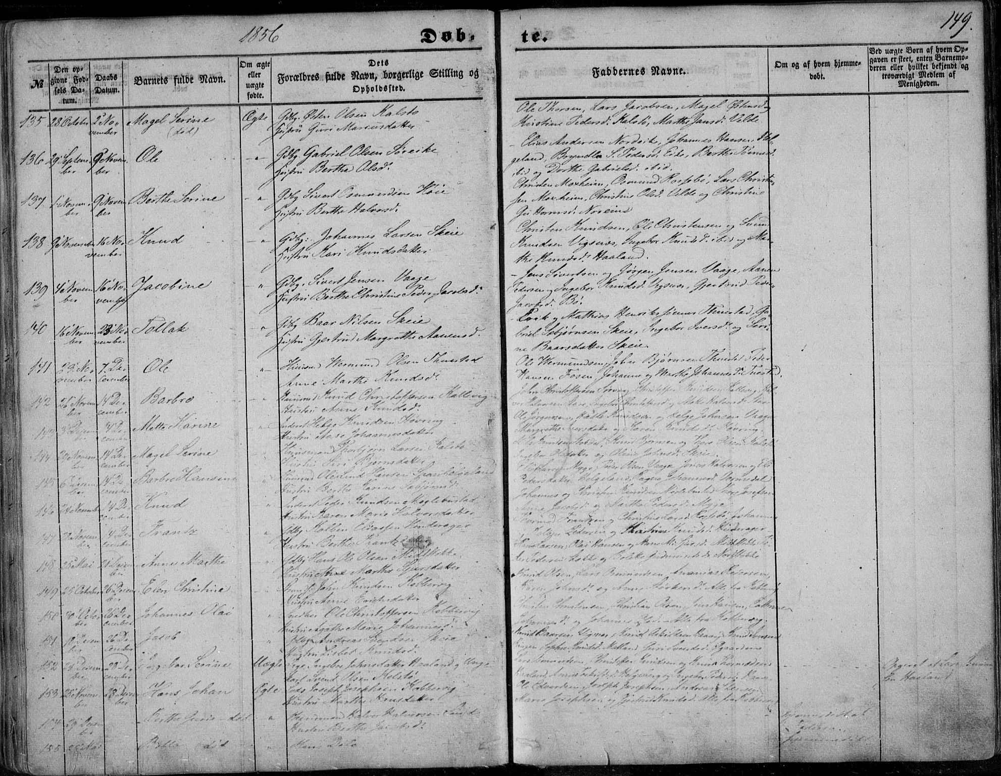 Avaldsnes sokneprestkontor, SAST/A -101851/H/Ha/Haa/L0008: Parish register (official) no. A 8, 1847-1857, p. 149