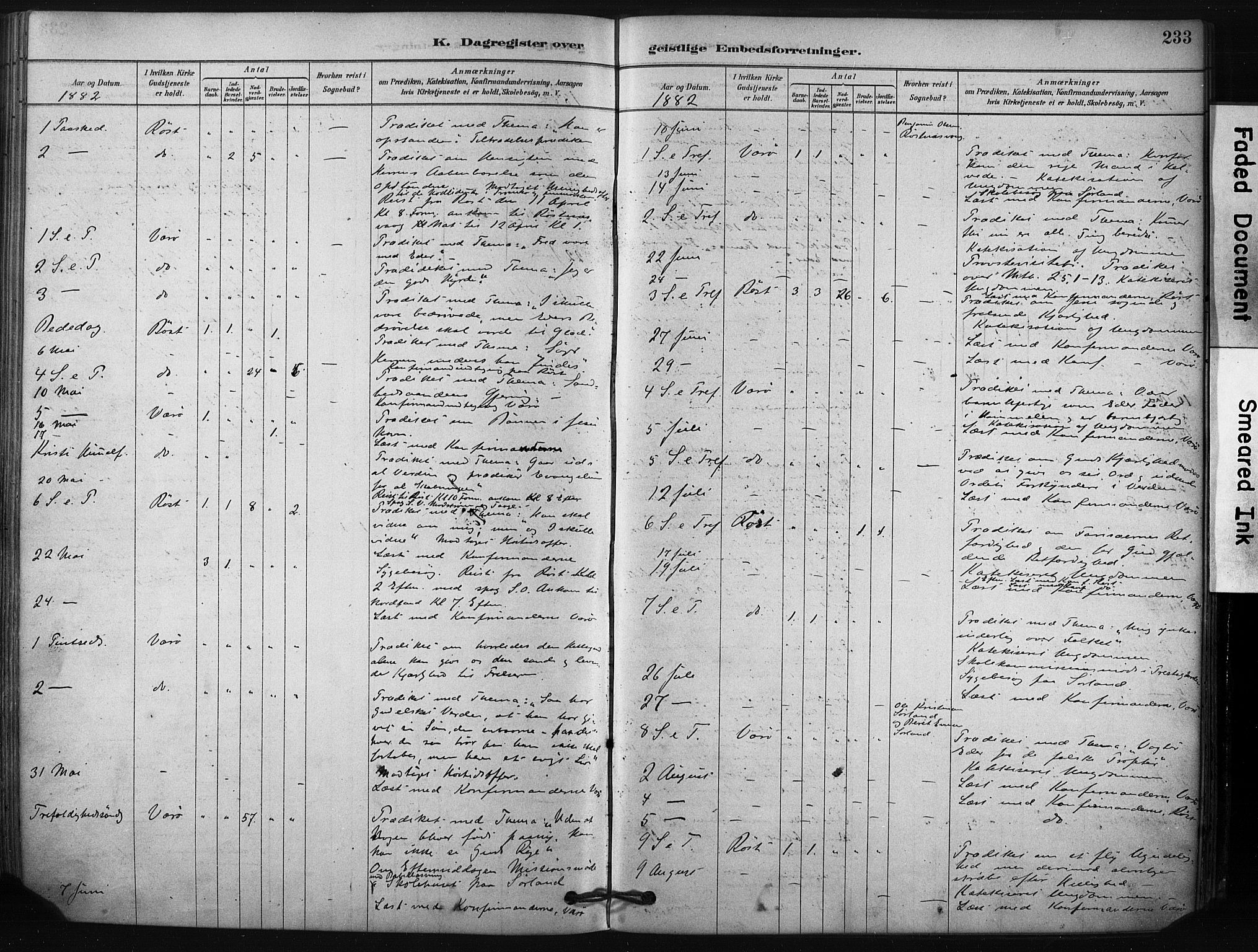 Ministerialprotokoller, klokkerbøker og fødselsregistre - Nordland, AV/SAT-A-1459/807/L0122: Parish register (official) no. 807A05, 1880-1902, p. 233