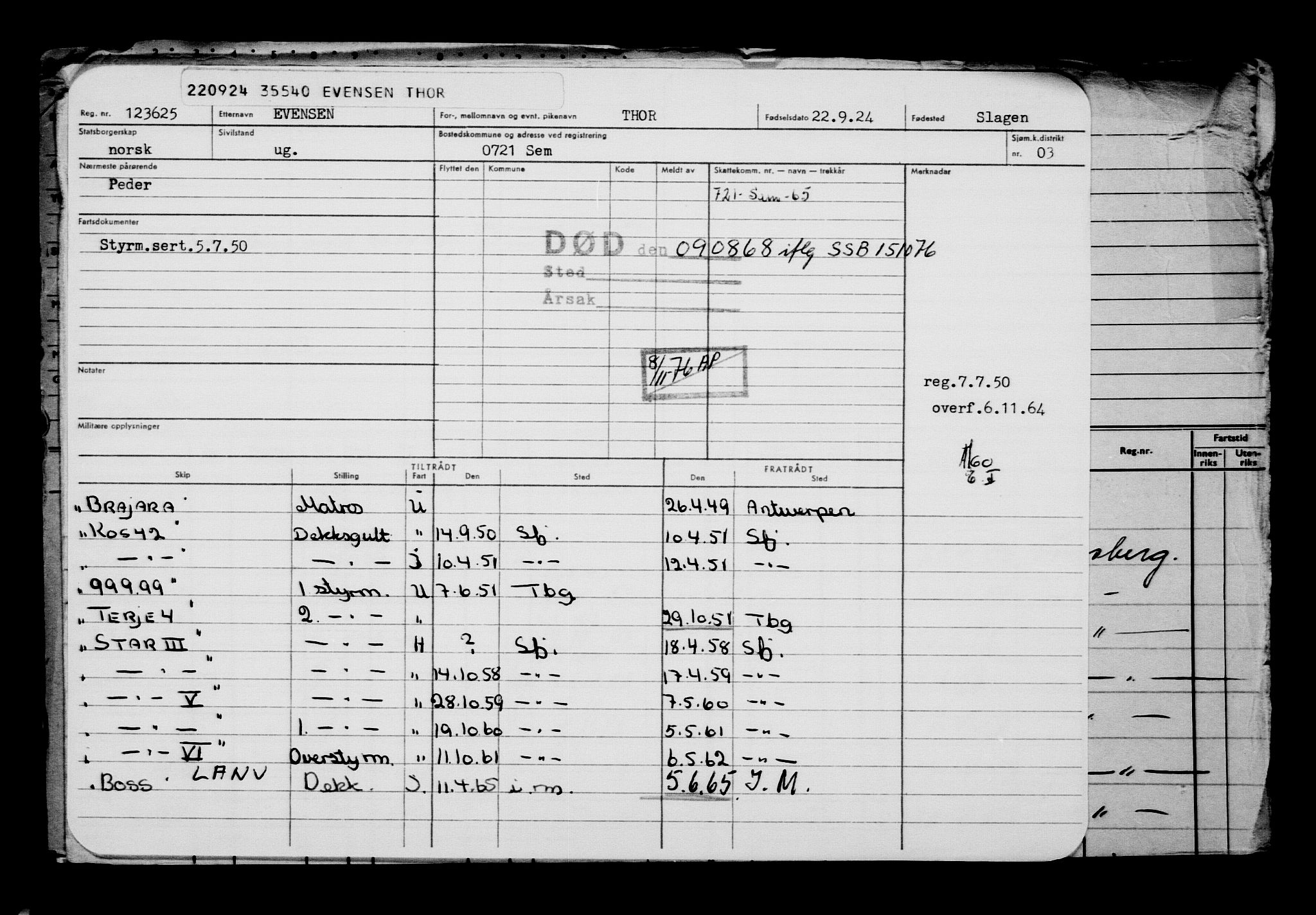 Direktoratet for sjømenn, AV/RA-S-3545/G/Gb/L0236: Hovedkort, 1924, p. 237