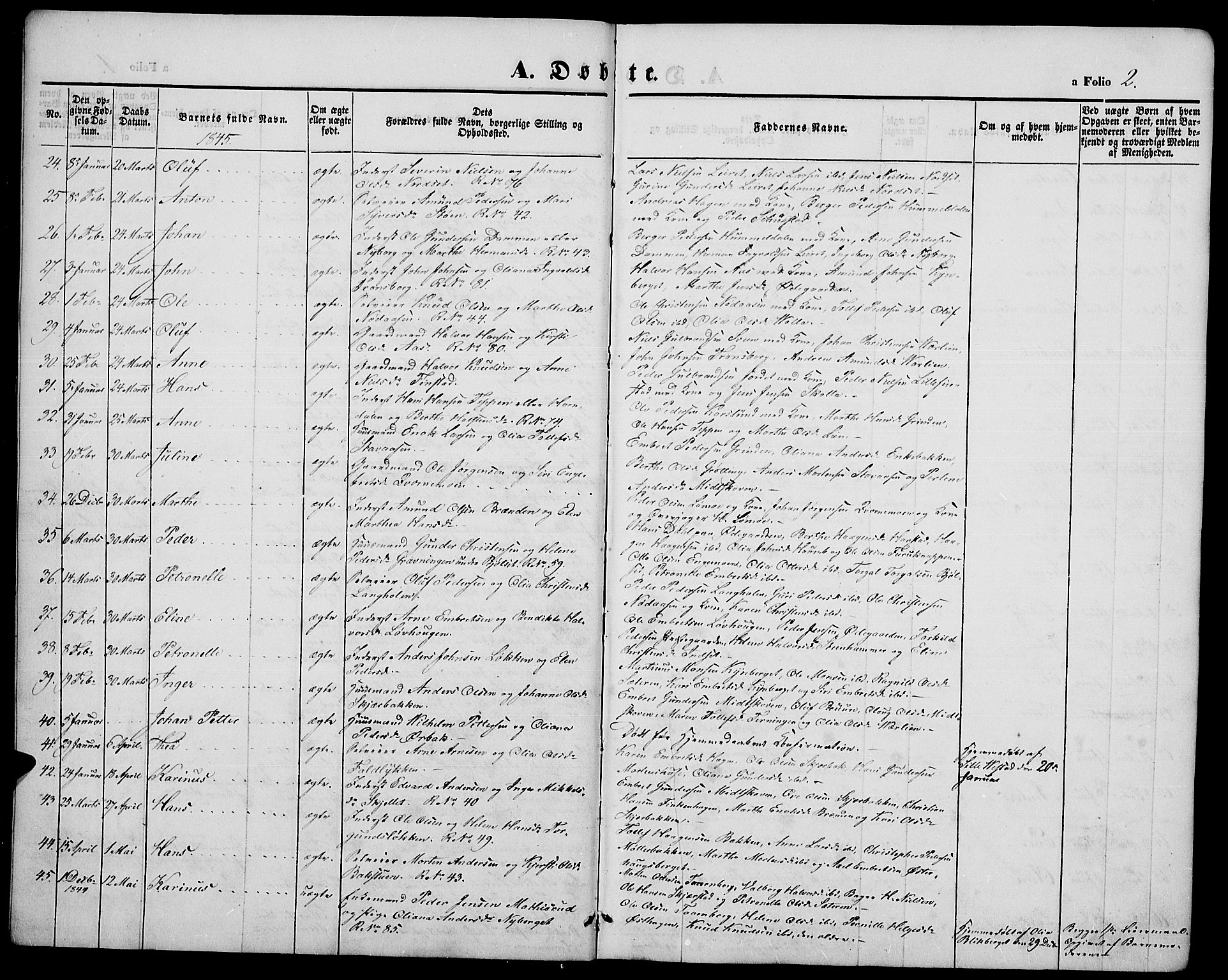 Elverum prestekontor, SAH/PREST-044/H/Ha/Hab/L0002: Parish register (copy) no. 2, 1845-1855, p. 2