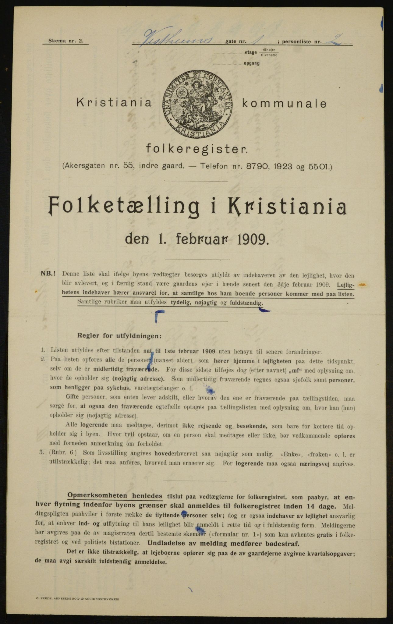 OBA, Municipal Census 1909 for Kristiania, 1909, p. 111077