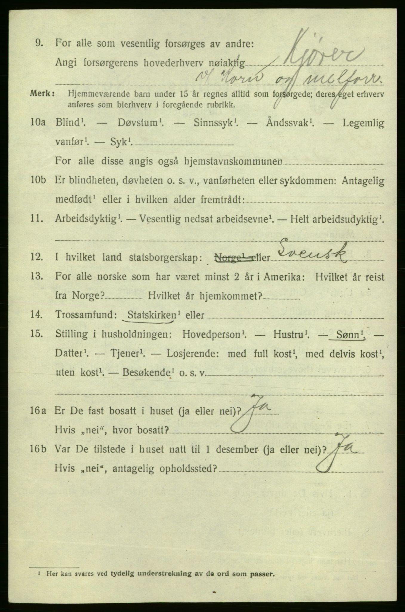 SAO, 1920 census for Fredrikshald, 1920, p. 9309